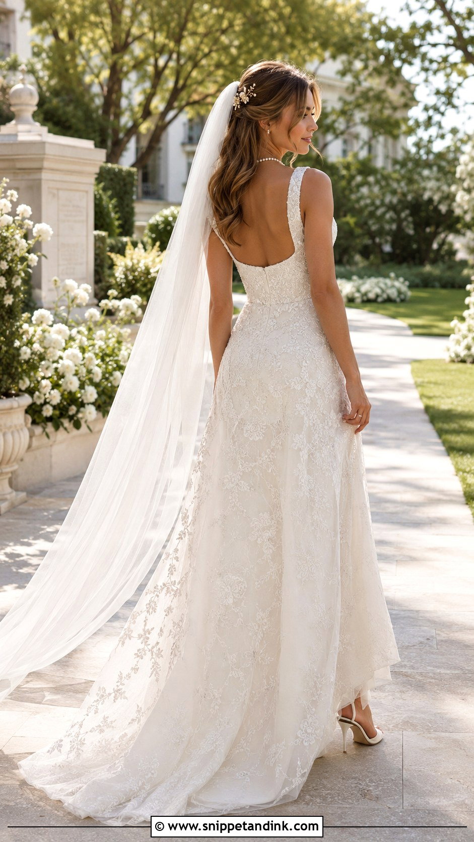 Square Neck Boho Glam Wedding Dress - Snippet and Ink - 20 Boho Glam Wedding Dress Ideas