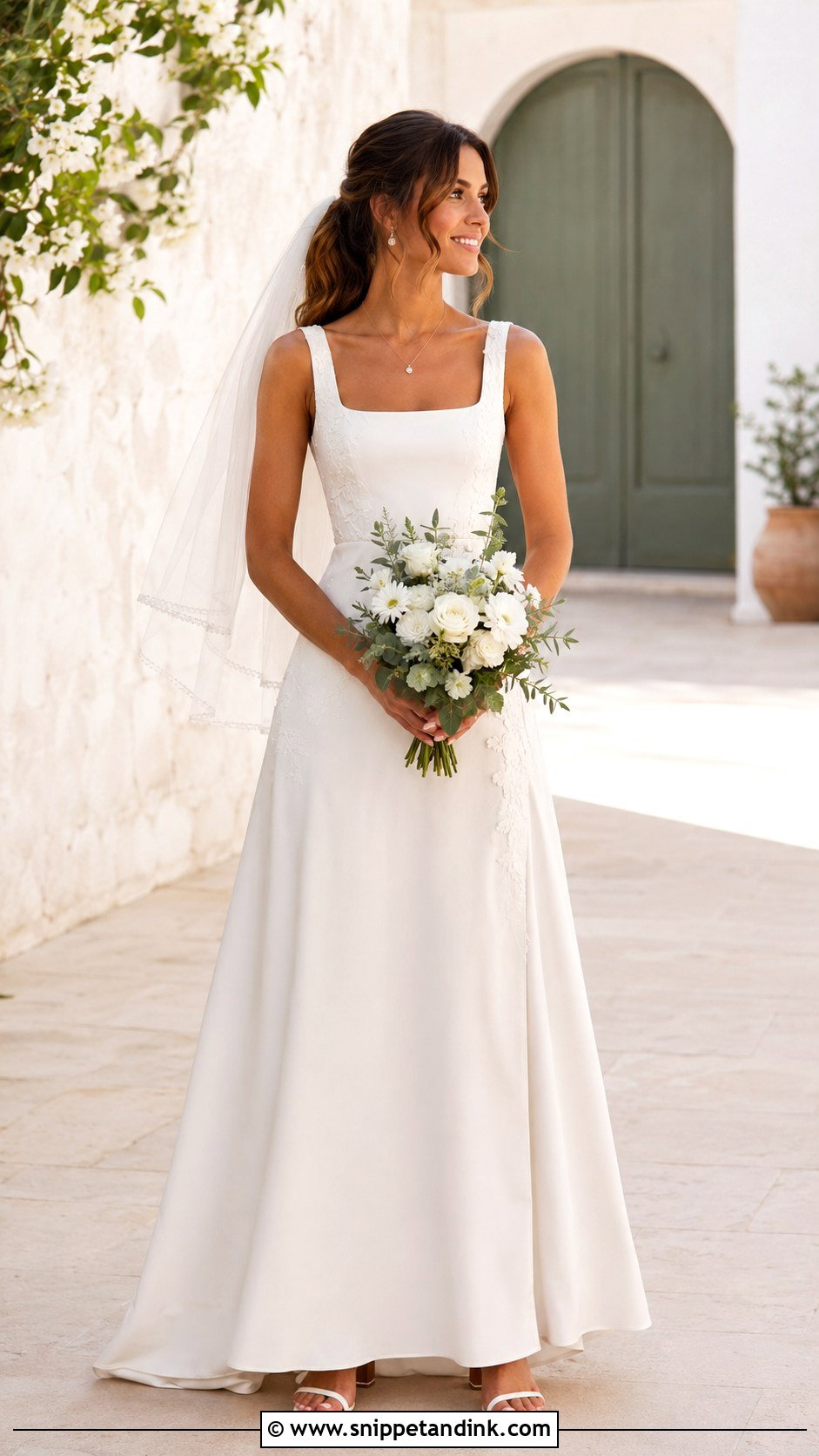 Square Neck Boho Wedding Dress - Snippet and Ink - 20 Boho Chic Wedding Dresses