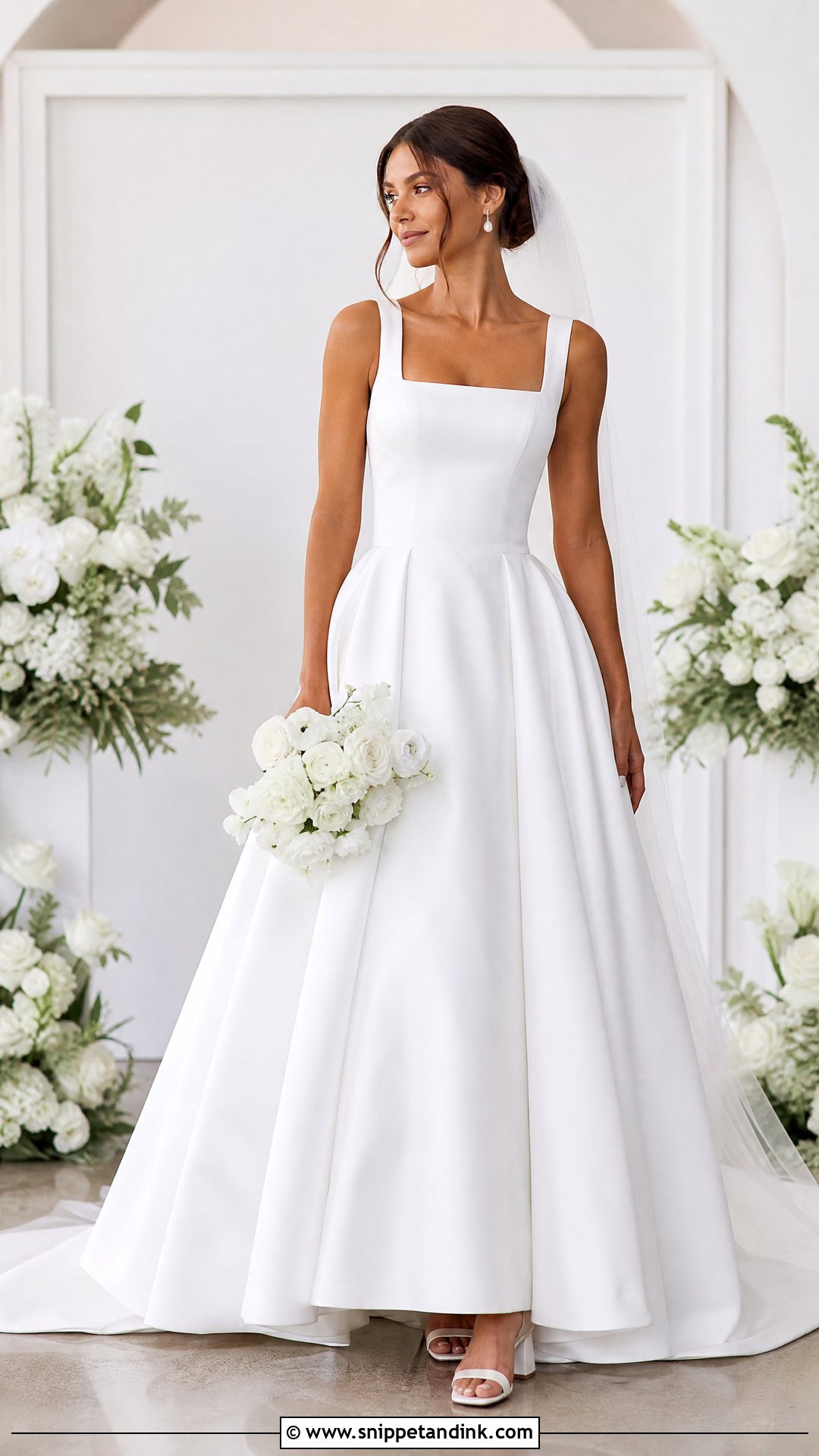 Square Neck Bridal Ball Gown - Snippet and Ink - 25 Bridal Ball Gown Ideas