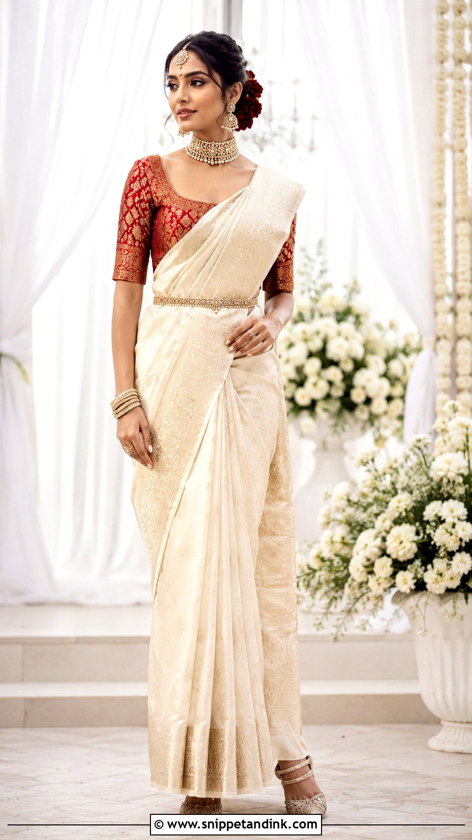 Square Neck Bridal Blouse - Snippet and Ink - 20 Brides Wedding Blouse Designs