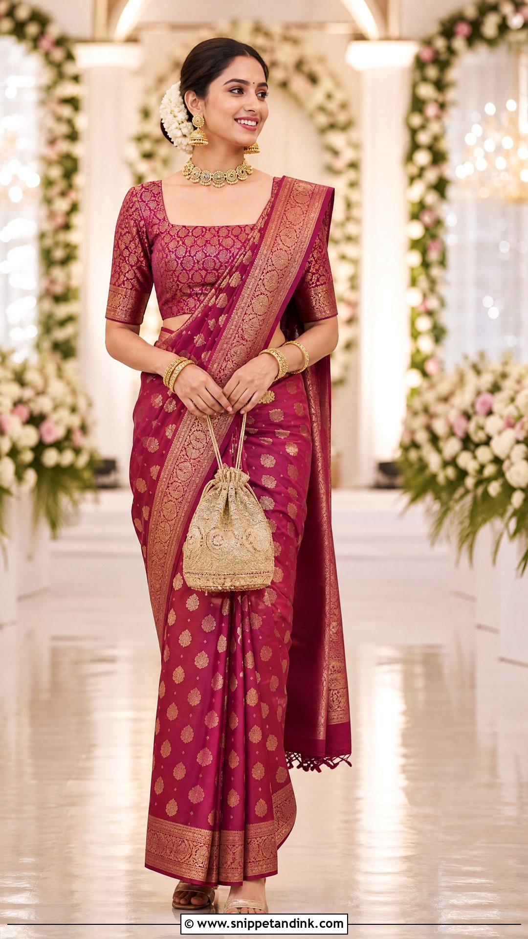 Square Neck Bridal Blouse - Snippet and Ink - 20 Bridal Wedding Blouse Design Ideas