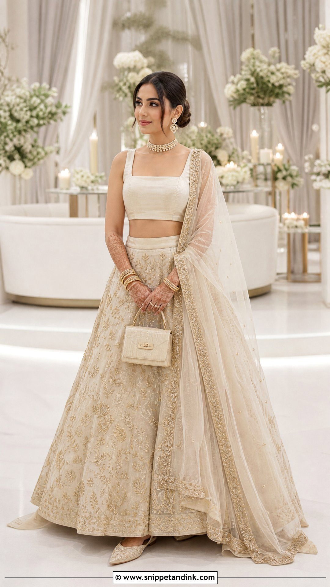 Square Neck Bridal Choli With Minimal Lehenga - Snippet and Ink - 20 Indian Bridal Bride Choli Ideas