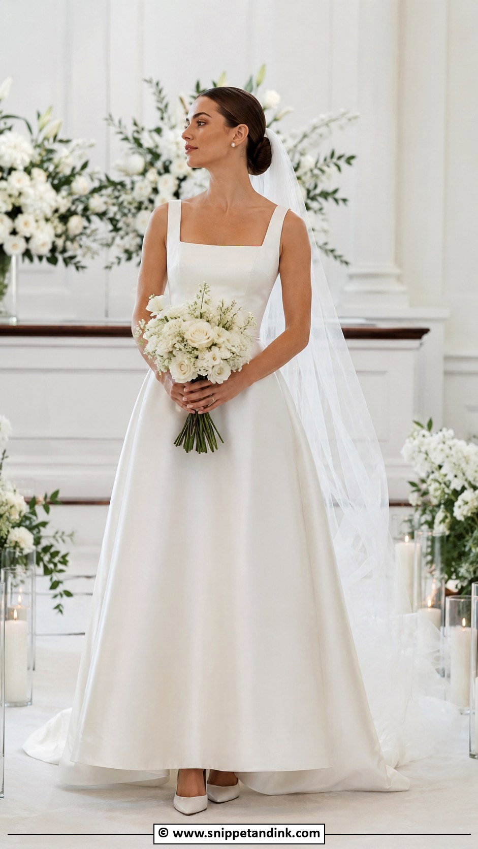 Square Neck Bridal Dress - Snippet and Ink - 35 Bridal Dresses