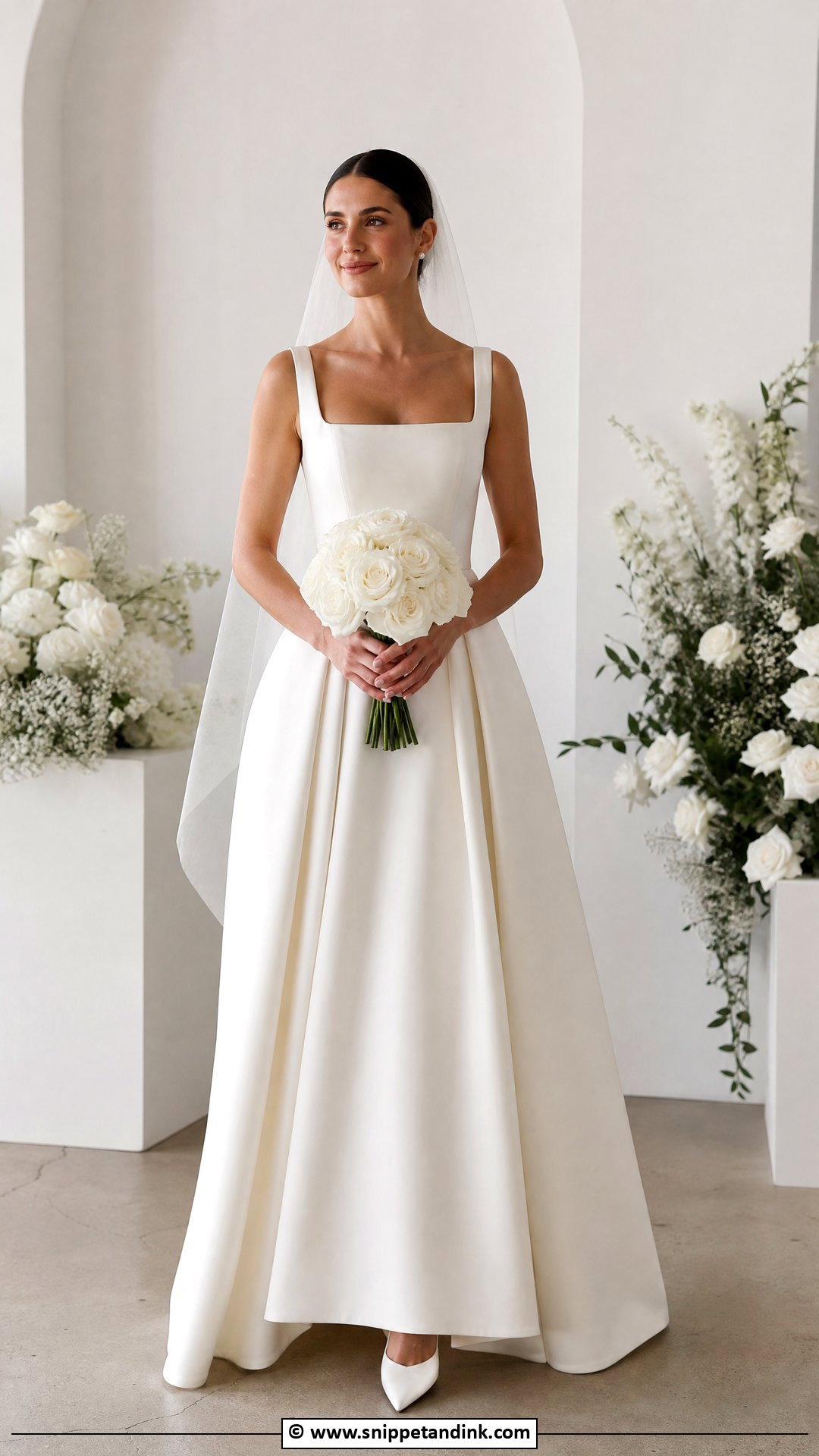 Square Neck Bridal Dress - Snippet and Ink - 35 Latest Bridal Dresses