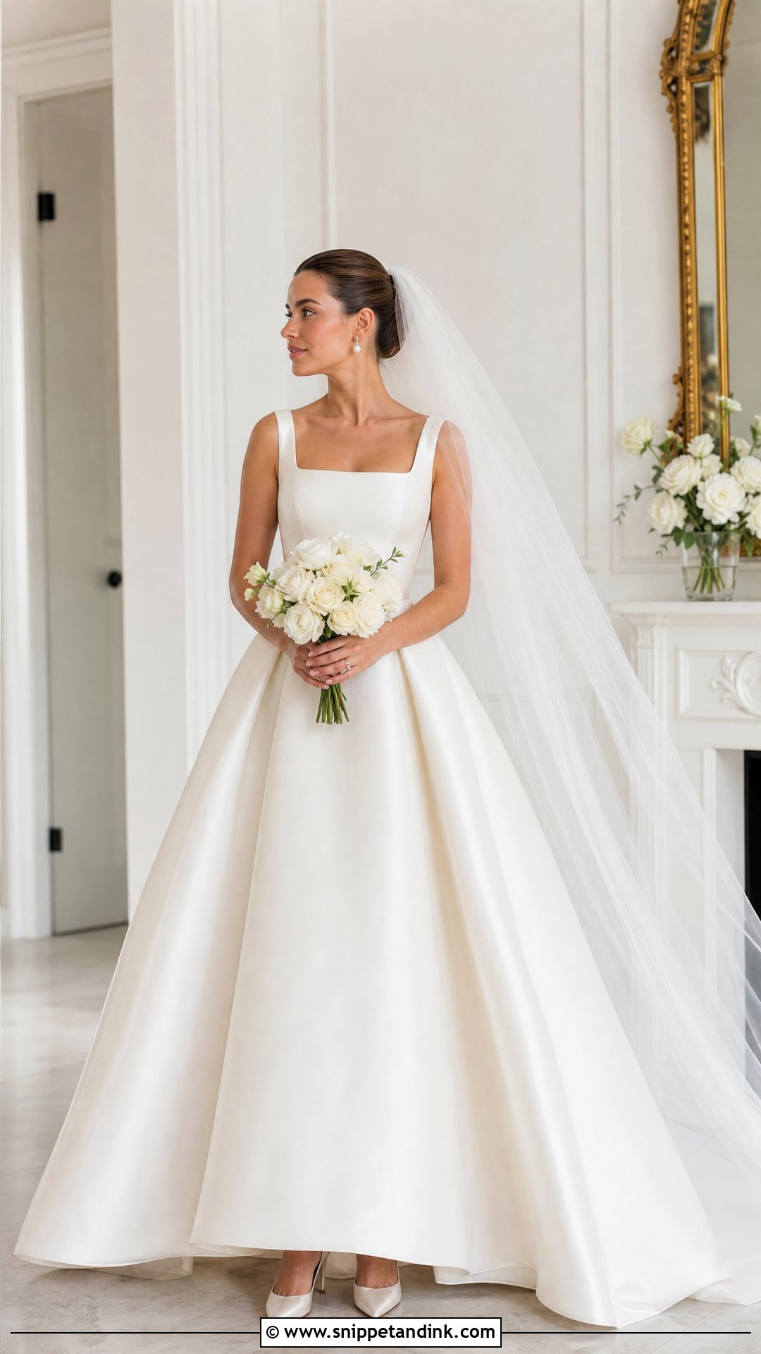 Square Neck Bridal Dress - Snippet and Ink - 25 Luxury Bridal Dress Ideas