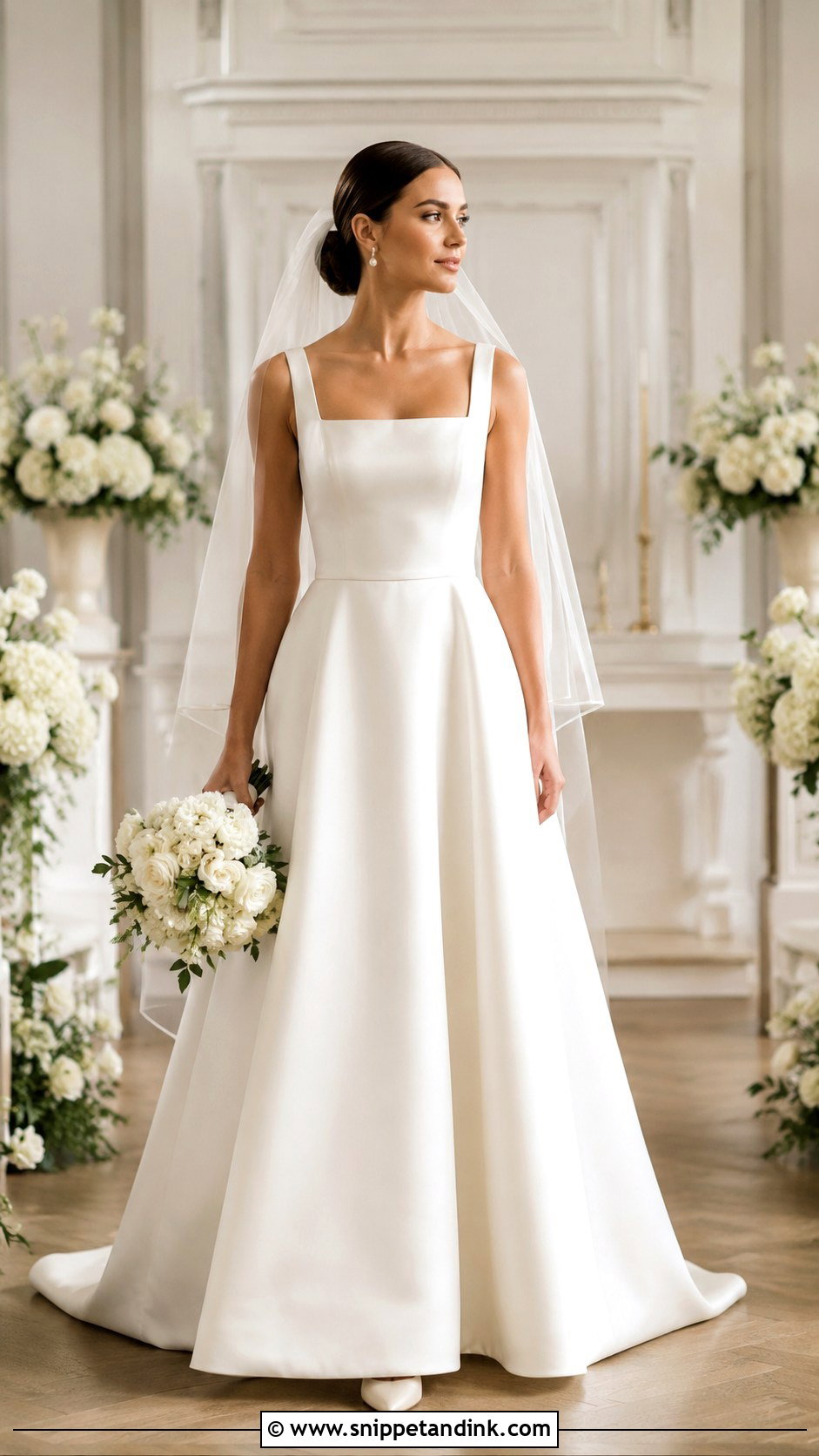 Square Neck Bridal Dress - Snippet and Ink - 25 Elegant Bridal Dress Ideas