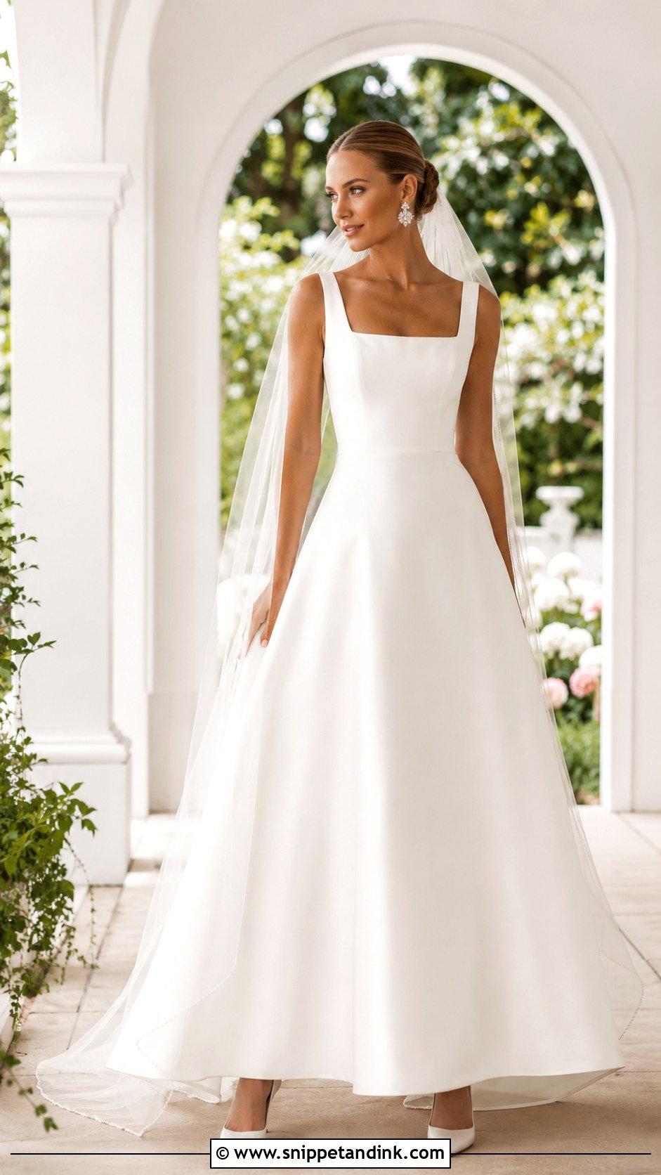 Square Neck Bridal Dress - Snippet and Ink - 20 Bridal Dress Styles