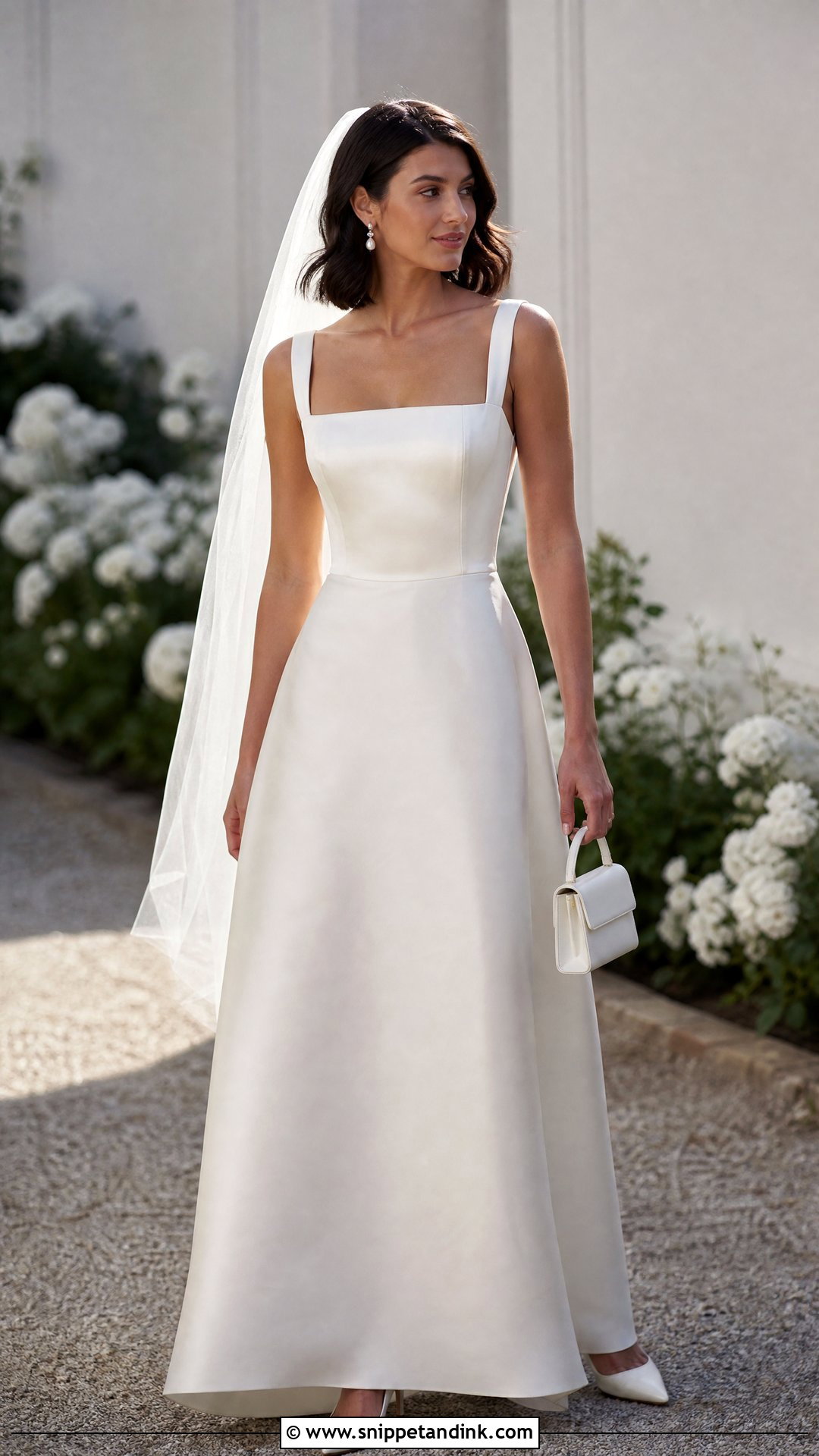 Square Neck Bridal Dress - Snippet and Ink - 20 Bridal Dresses Ideas