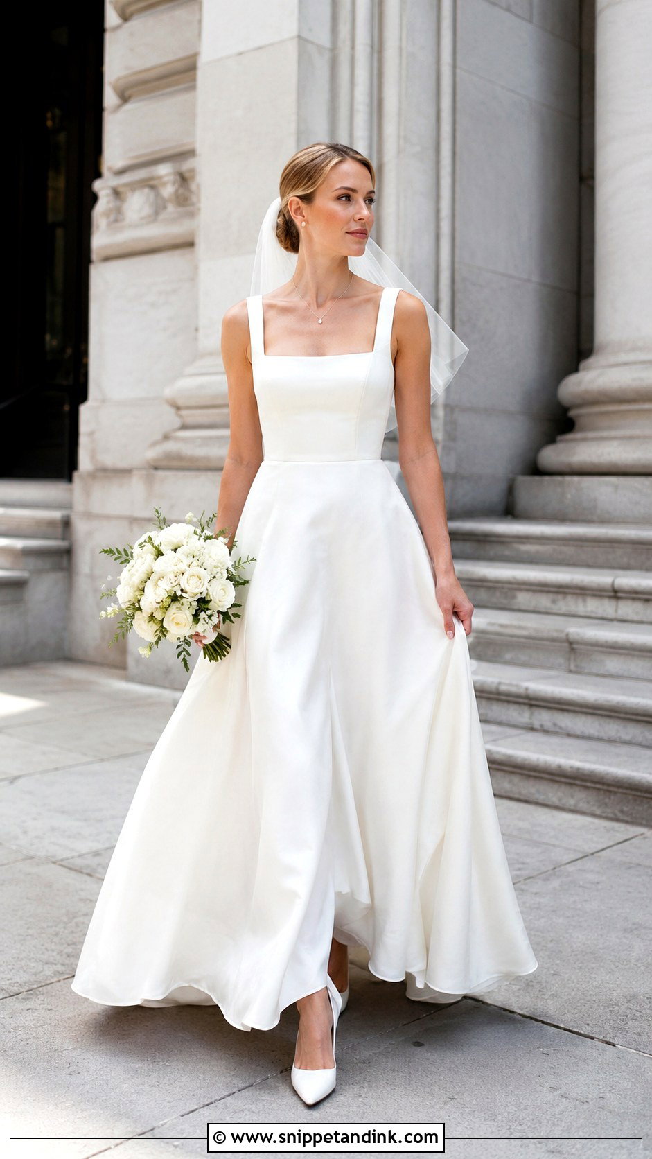 Square Neck Bridal Dress - Snippet and Ink - 20 Chic Bridal Dress Ideas