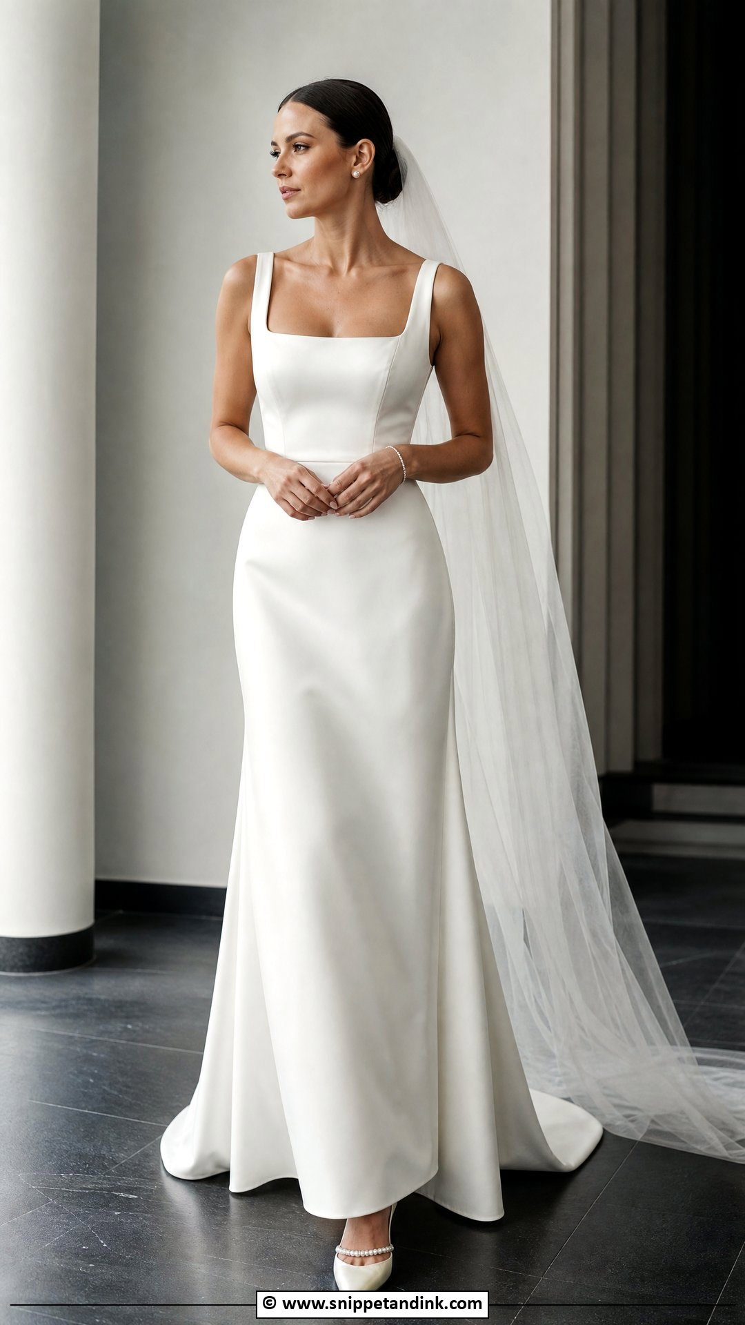 Square Neck Bridal Dress Outfit - Snippet and Ink - 35 Bridal Outfit Ideas