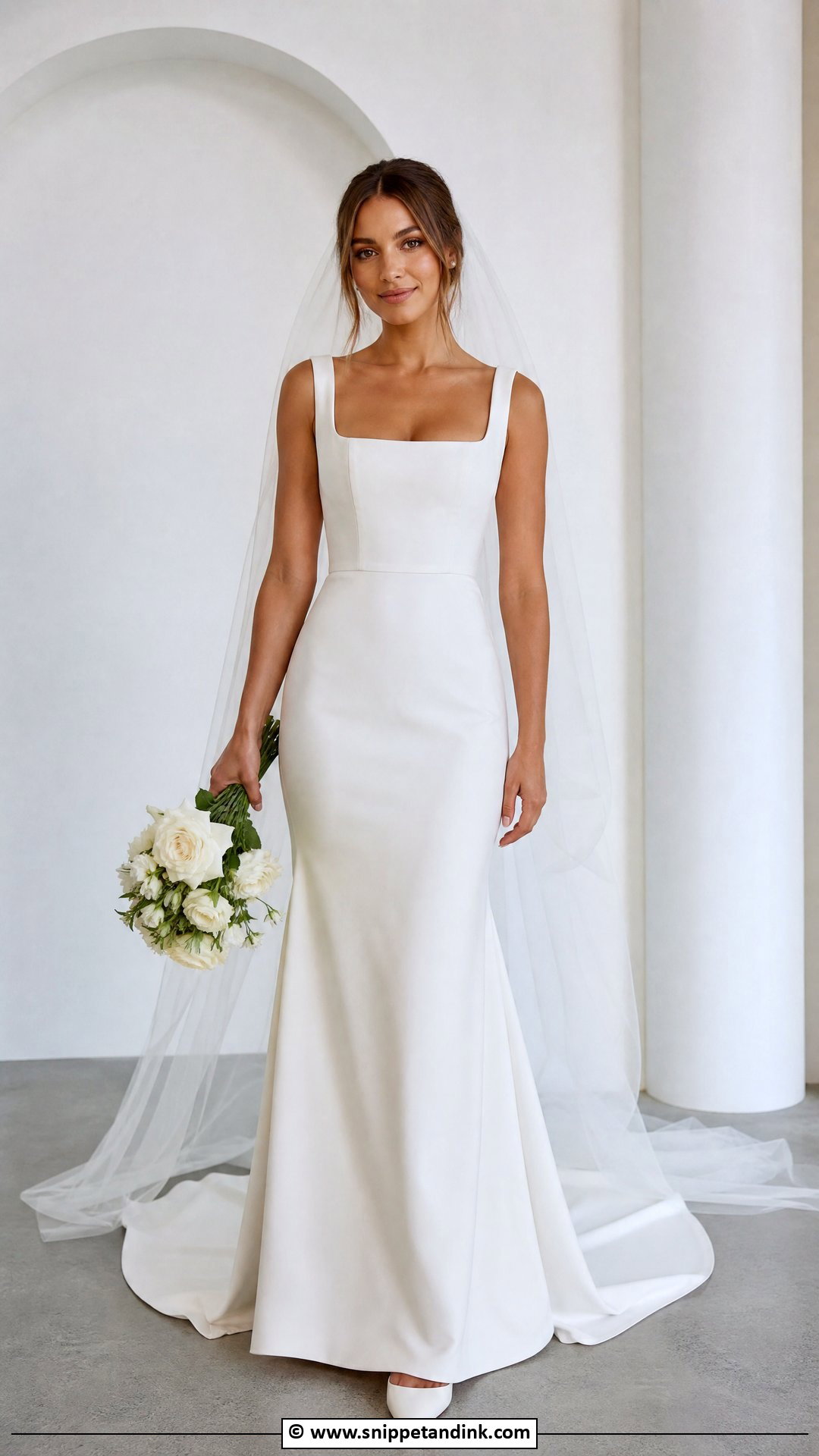 Square Neck Bridal Dress - Snippet and Ink - 35 Bridal Dress Ideas