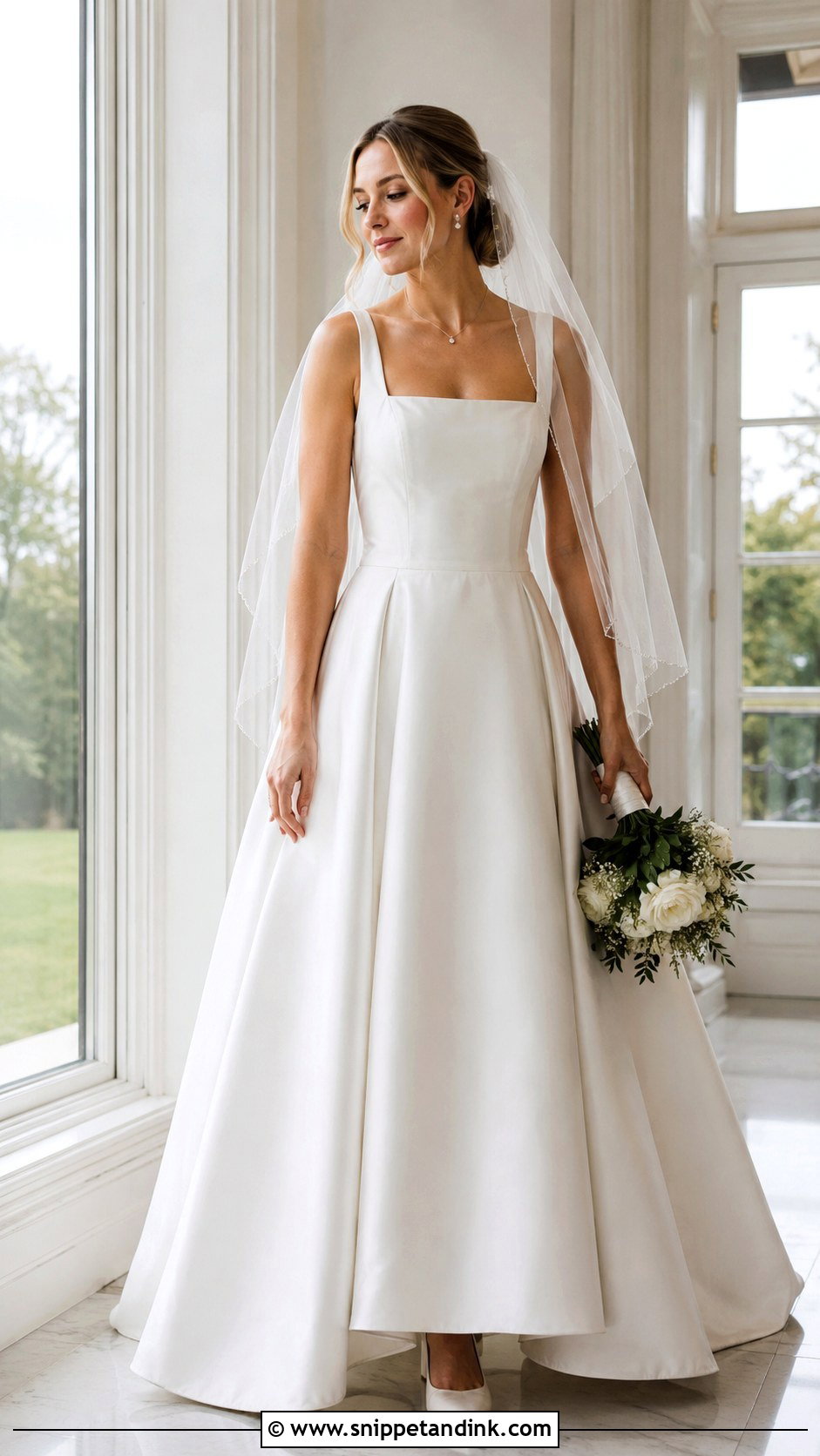 Square Neck Bridal Frock Gown - Snippet and Ink - 20 Bridal Frocks Gowns