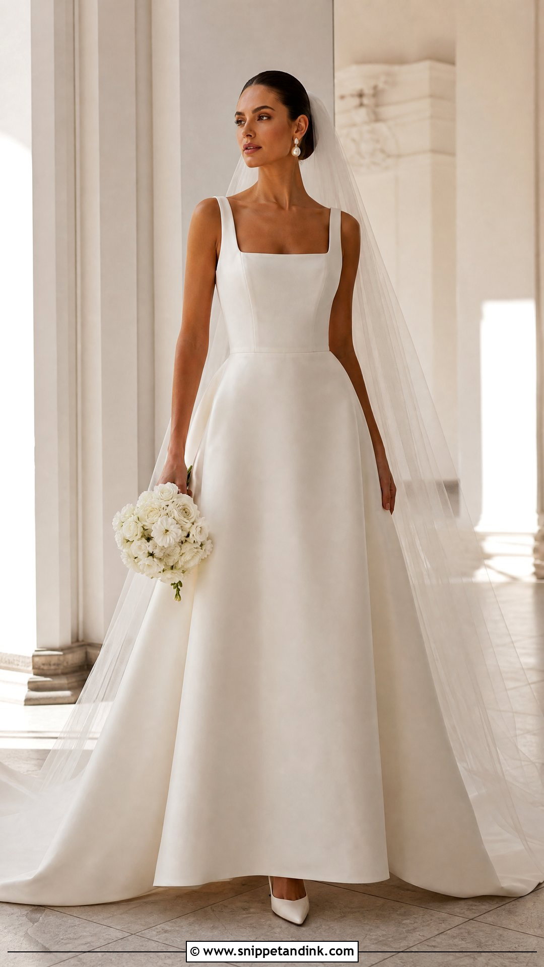 Square Neck Bridal Gown - Snippet and Ink - 25 Elegant Bridal Gown Ideas