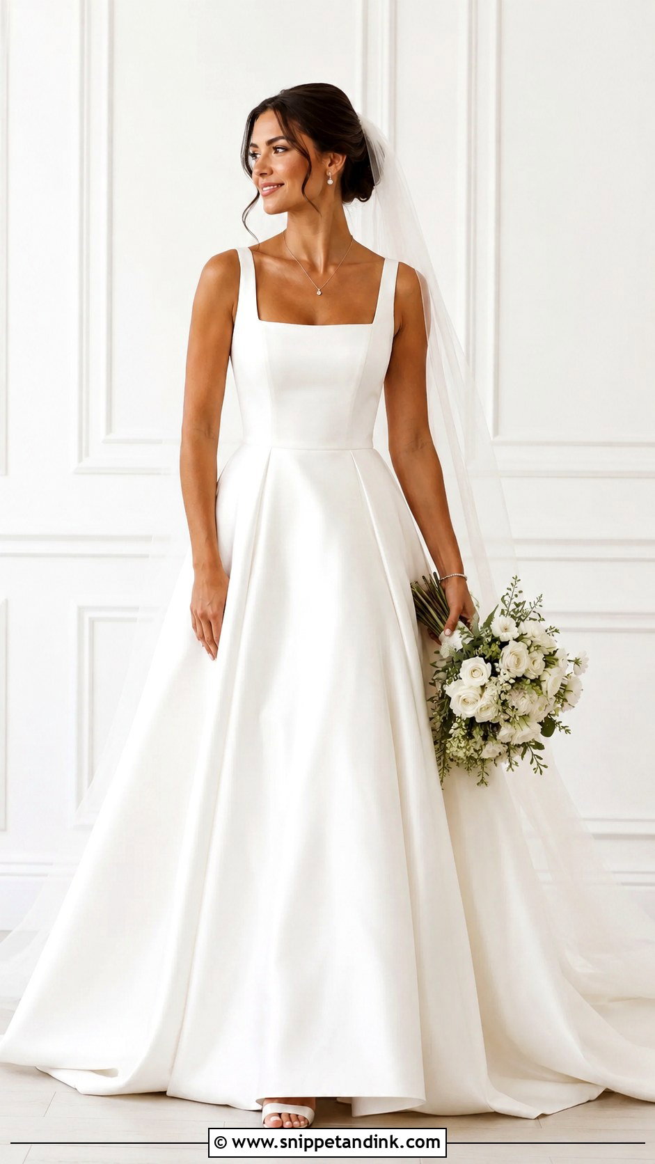 Square Neck Bridal Gown - Snippet and Ink - 25 Bridal Gown Styles