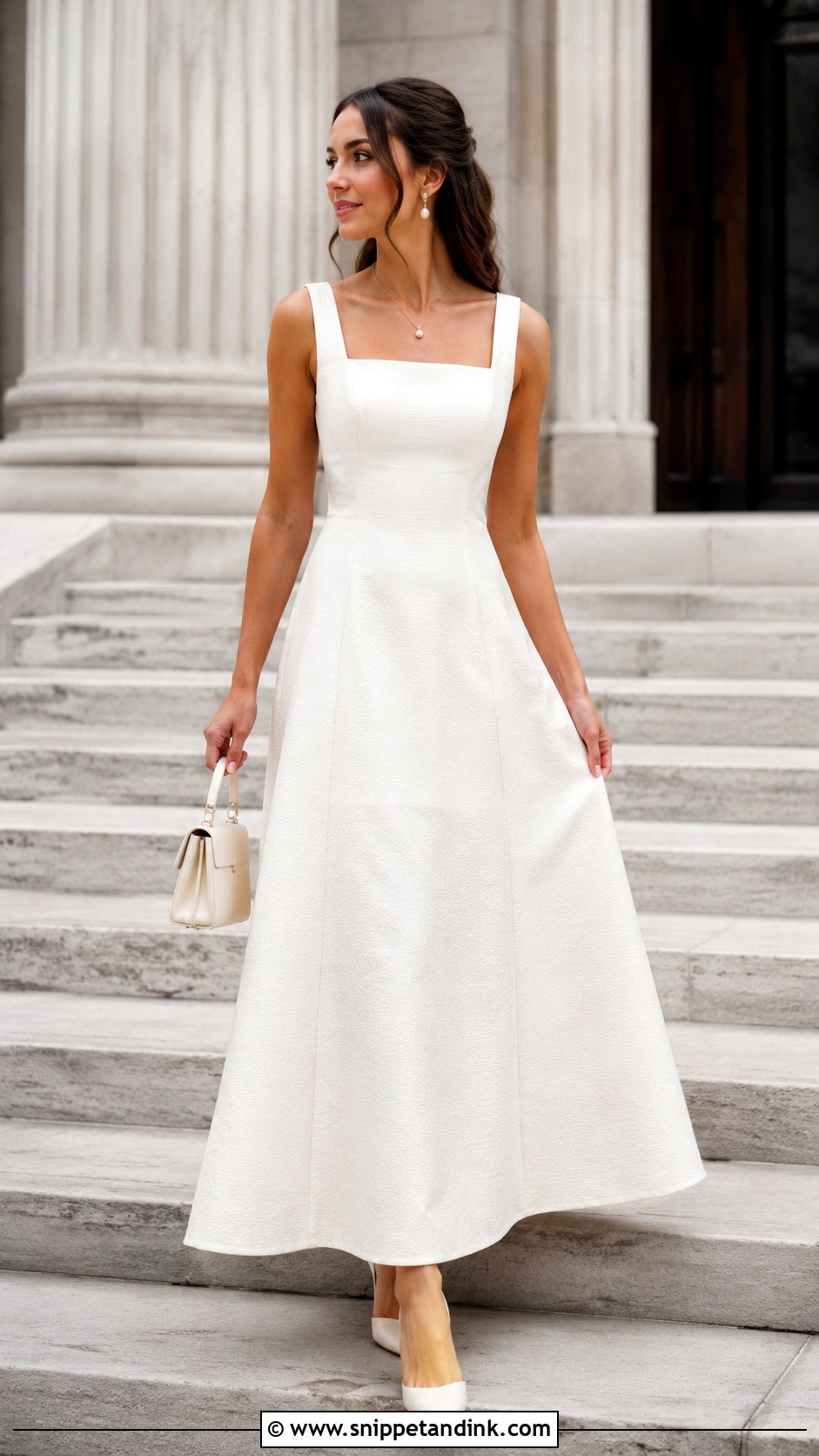 Square Neck Bridal Maxi Dress - Snippet and Ink - 20 Bridal Maxi Ideas