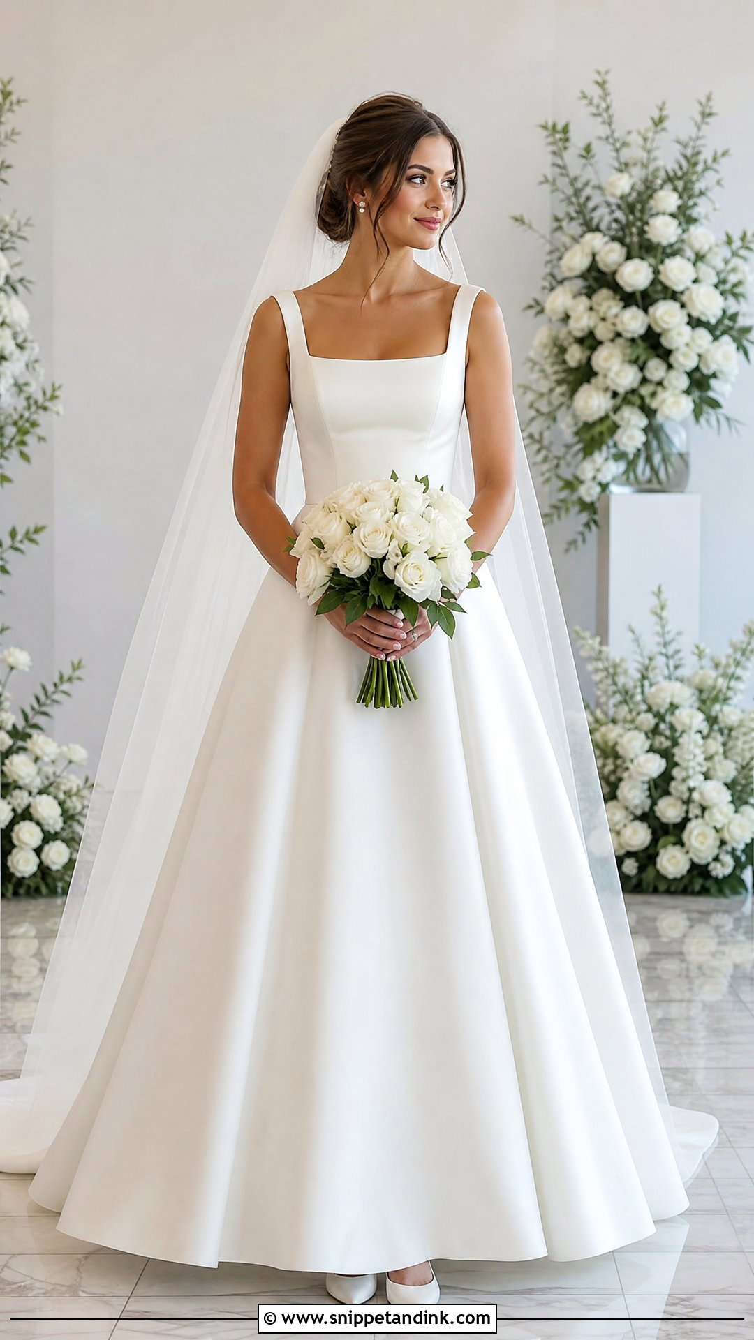 Square Neck Bridal Wedding Dress - Snippet and Ink - 25 Bridal Wedding Dresses