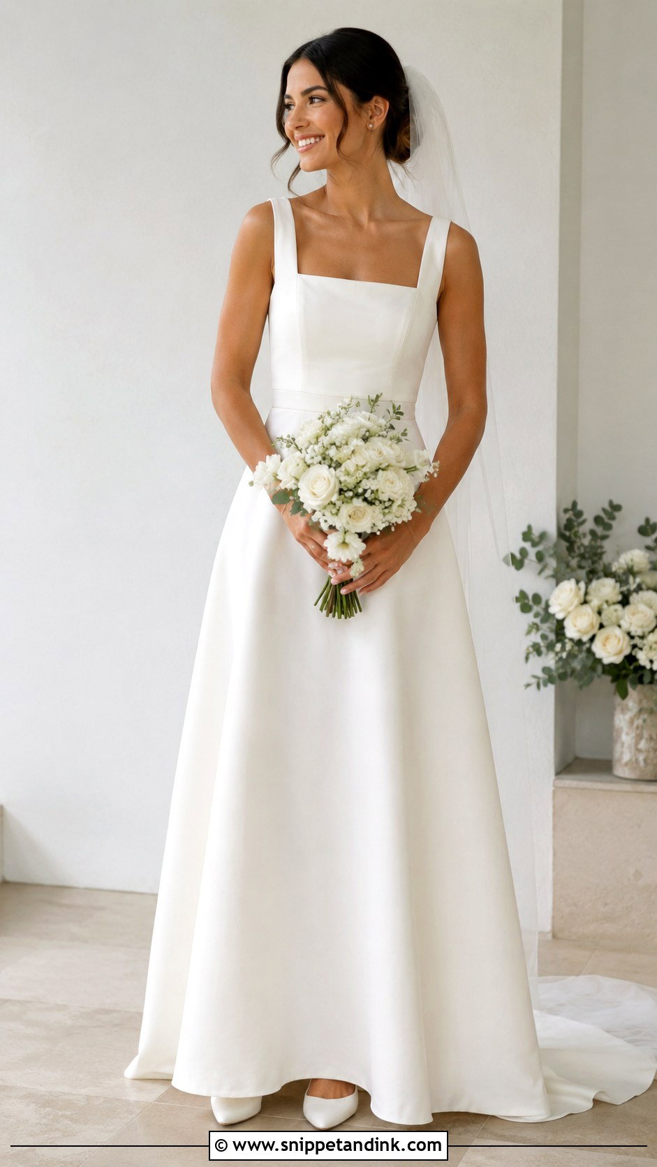 Square Neck Bridal Wedding Outfit - Snippet and Ink - 30 Bridal Wedding Outfits