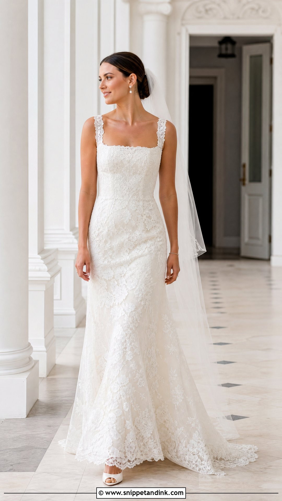 Square Neck Bride Dress - Snippet and Ink - 25 Vintage Bride Dress Ideas