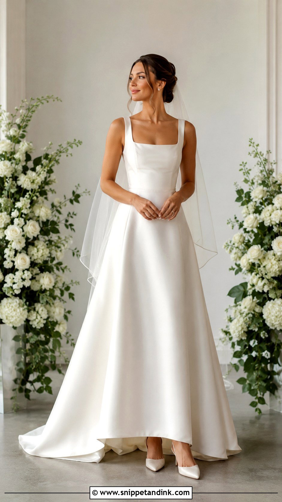 Square Neck Bride Gown - Snippet and Ink - 25 Bride Gown Design Ideas