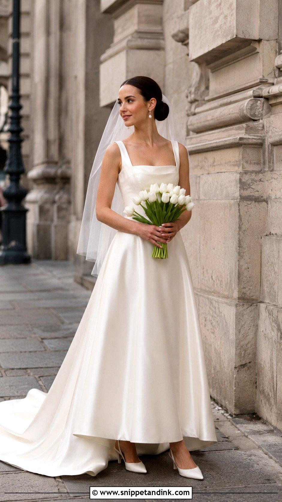 Square Neck Bride Look - Snippet and Ink - 20 Lovely Bride Ideas