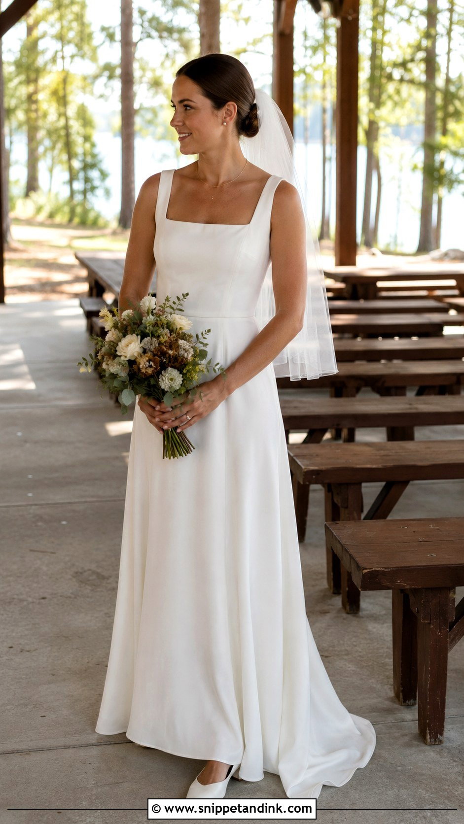 Square Neck Camp Wedding Dress - Snippet and Ink - 20 Camp Wedding Dress Ideas