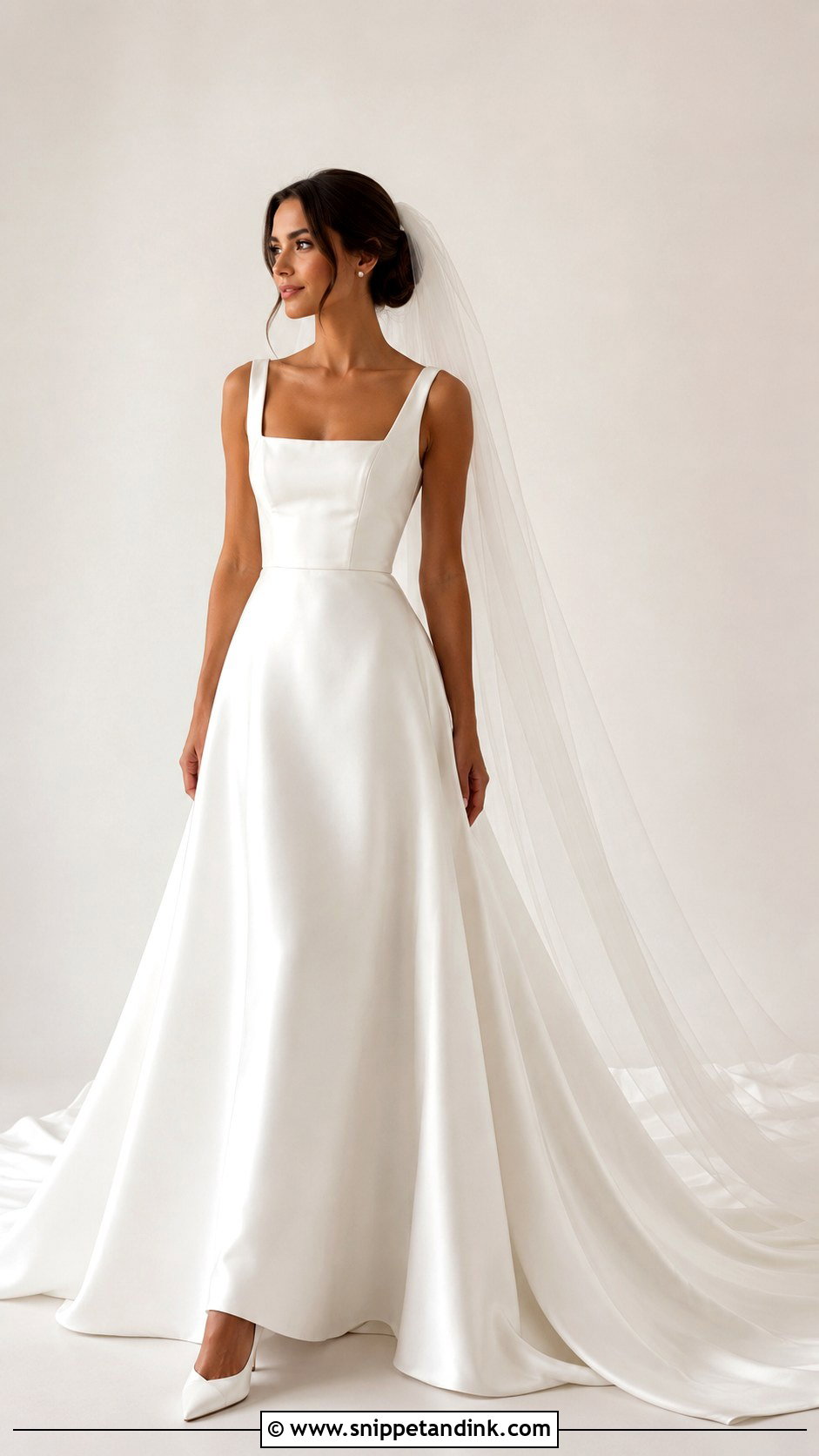 Square Neck Cathedral Wedding Dress - Snippet and Ink - 30 Cathedral Wedding Dress Ideas
