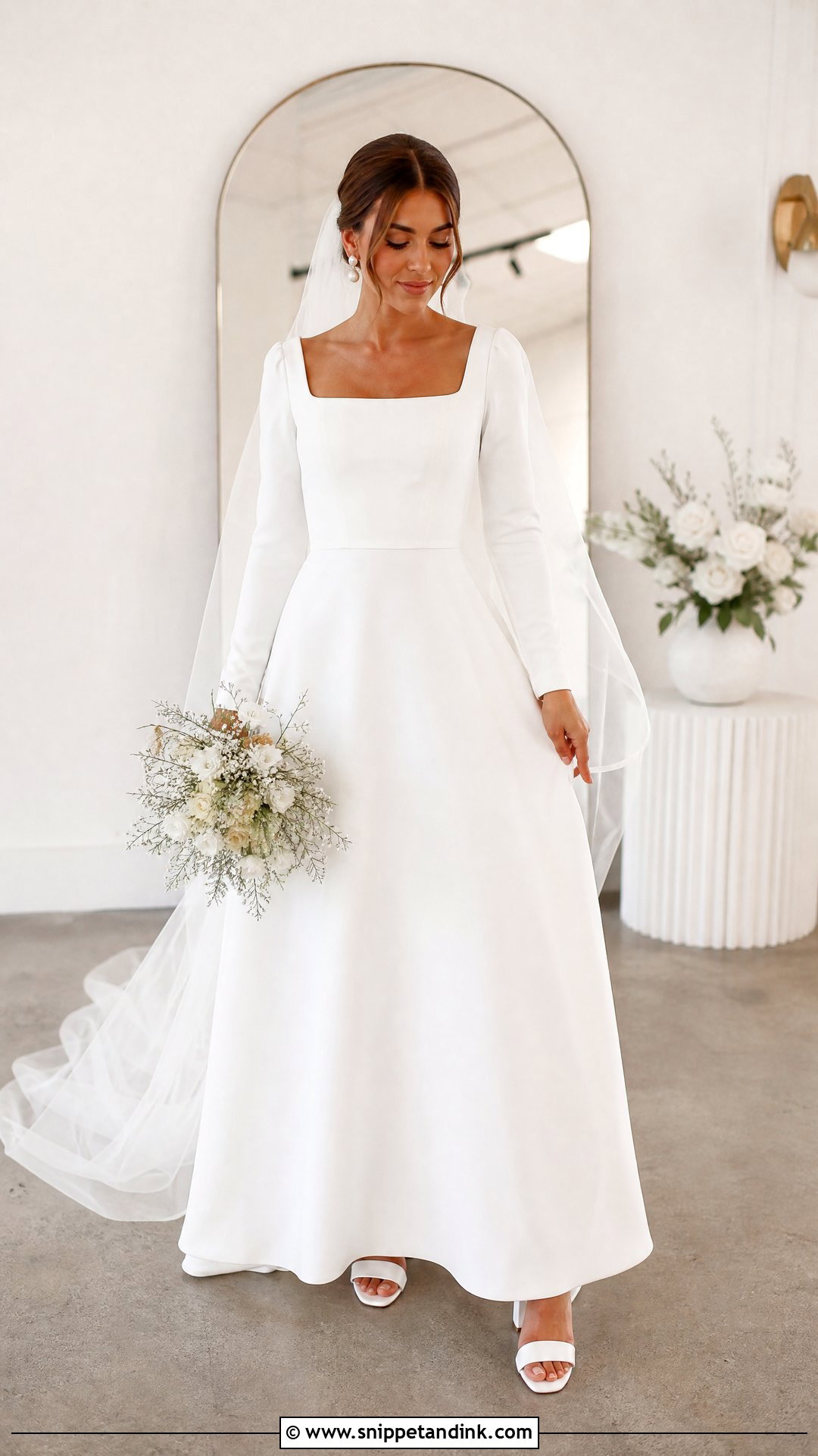 Square Neck Christian Bride Gown - Snippet and Ink - 25 Christian Bride Gowns