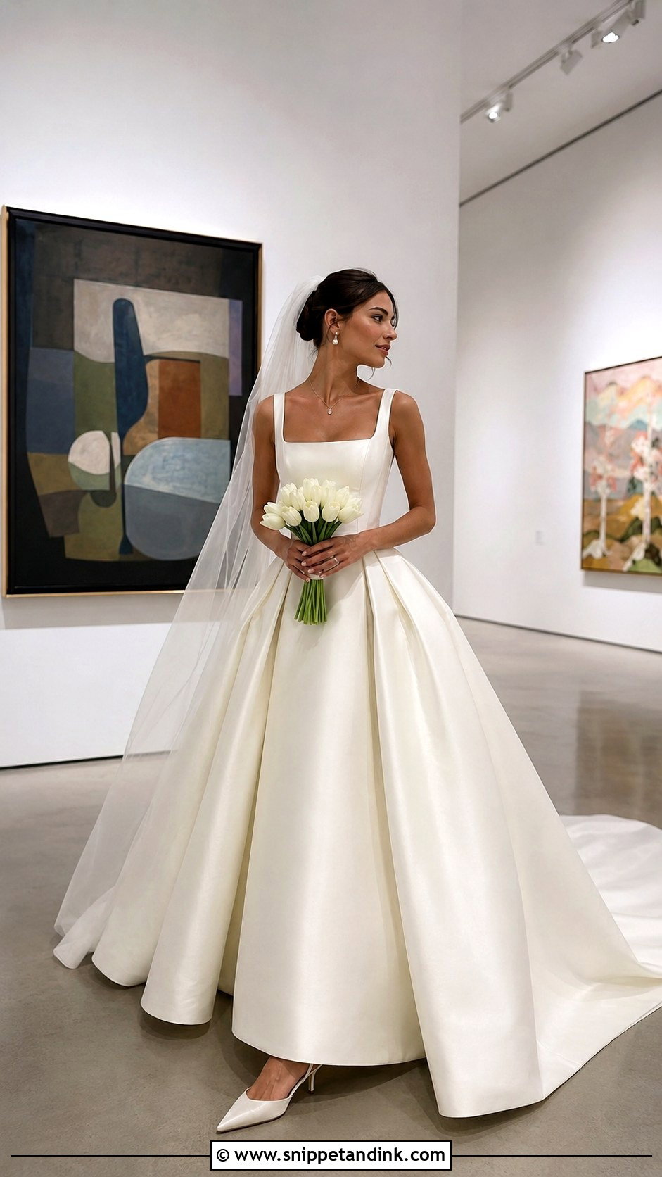 Square Neck Cinderella Gown - Snippet and Ink - 20 Cinderella Gown Wedding Ideas