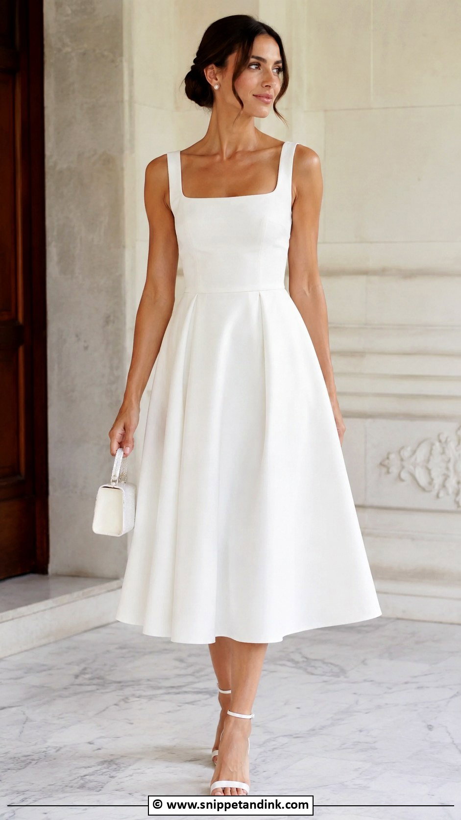 Square Neck Civil Wedding Dress - Snippet and Ink - 30 Classy Civil Wedding Dresses