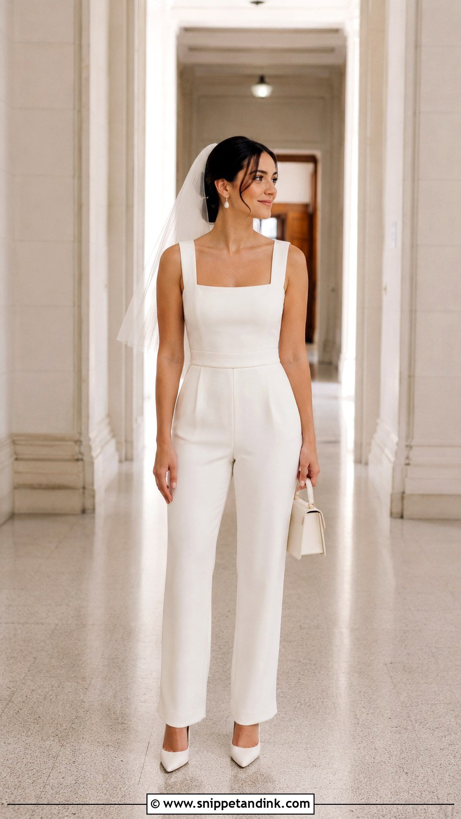 Square Neck Civil Wedding Jumpsuit - Snippet and Ink - 20 Civil Wedding Jumpsuit Ideas