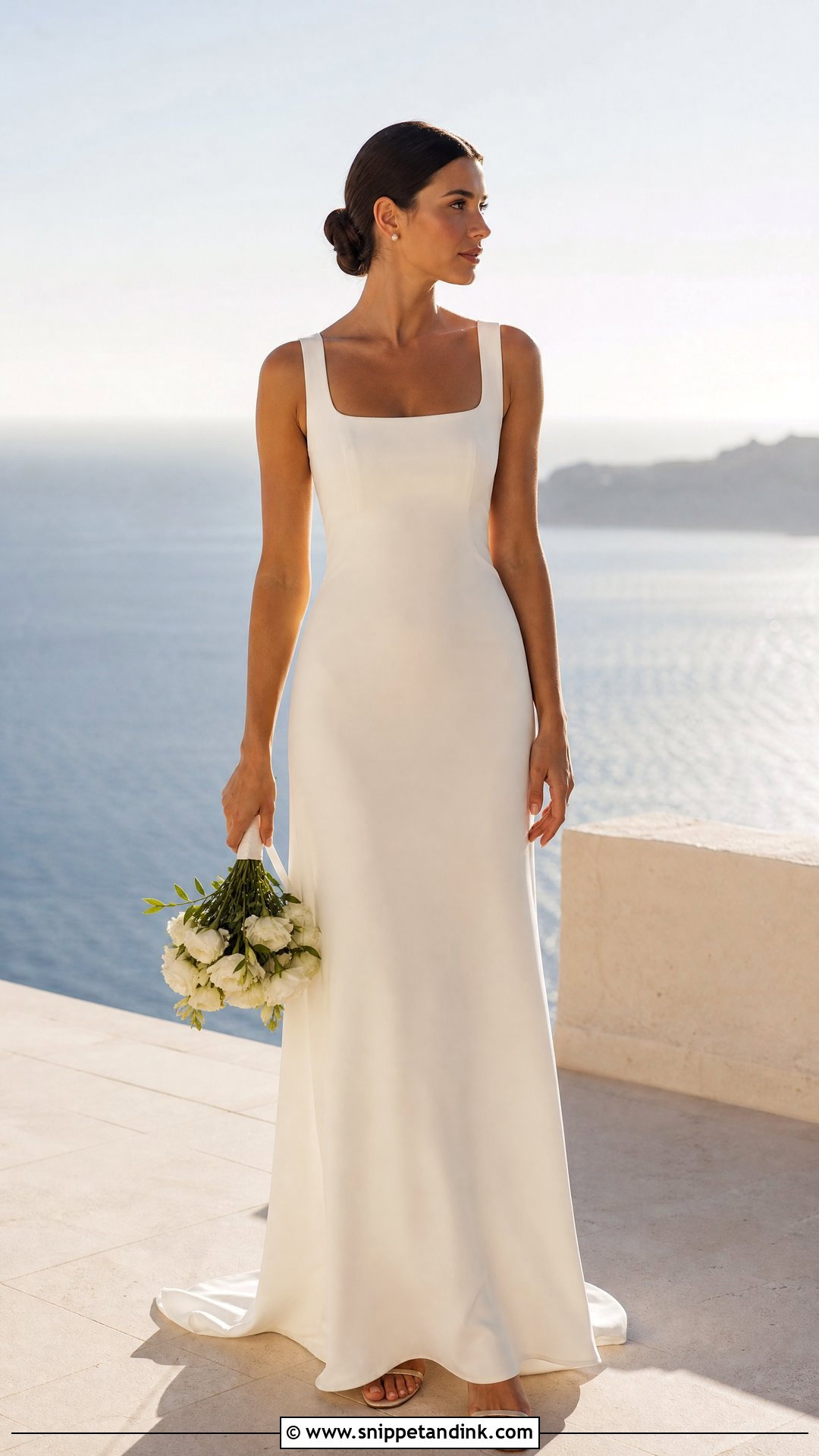 Square Neck Coastal Wedding Dress - Snippet and Ink - 25 Coastal Wedding Dress Ideas