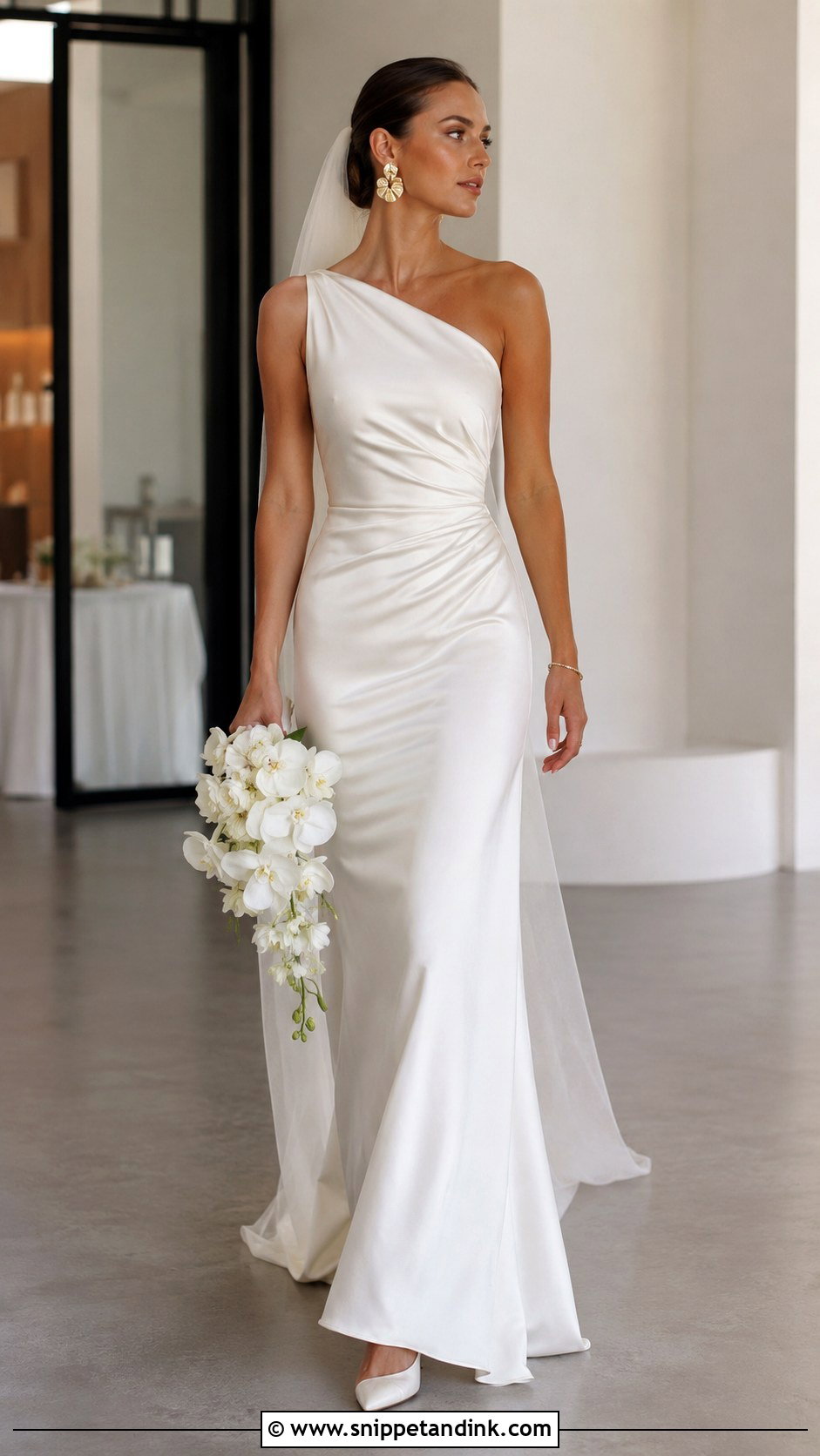 Square Neck Column Wedding Dress - Snippet and Ink - 20 Elegant Plain Wedding Dress Ideas