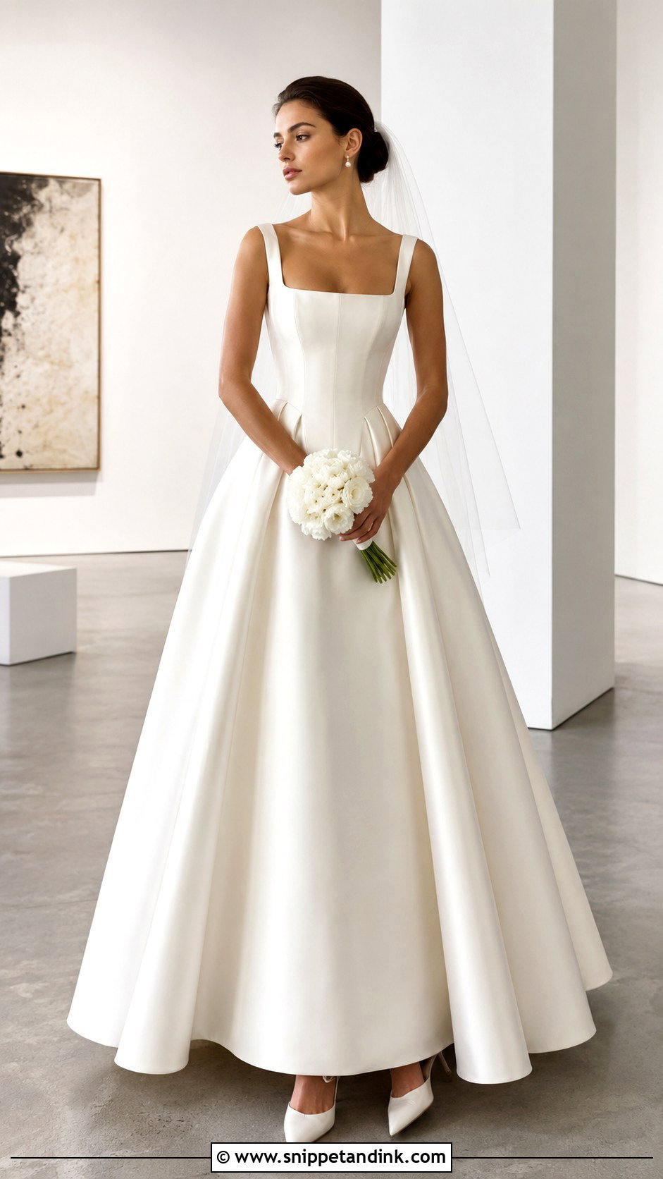 Square Neck Corset Ball Gown Wedding Dress - Snippet and Ink - 20 Corset Ball Gown Wedding Dress Ideas