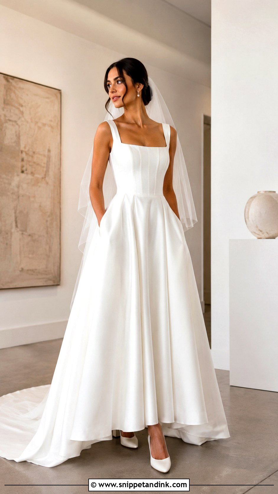 Square Neck Corset Bridal Gown - Snippet and Ink - 20 Corset Bridal Gown Ideas