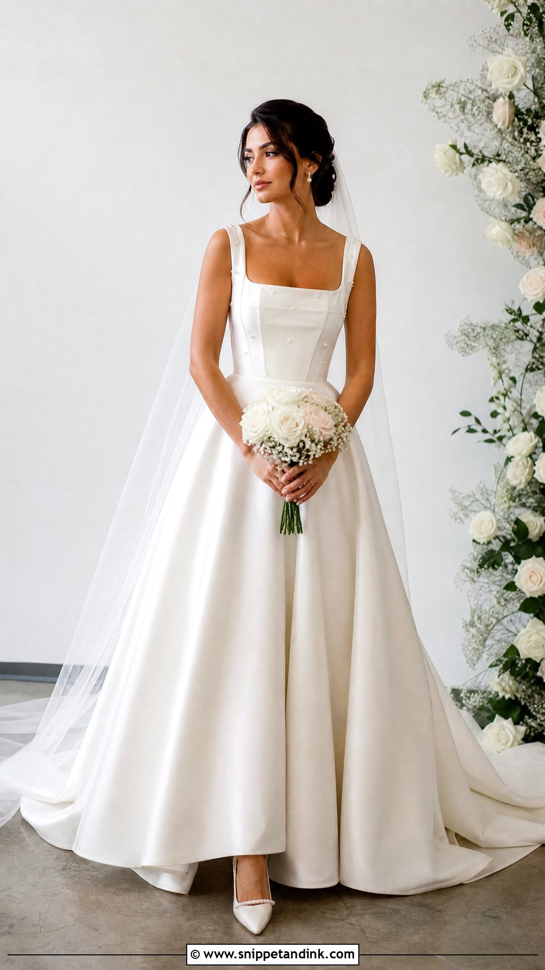 Square Neck Corset Top Wedding Dress - Snippet and Ink - 25 Wedding Dress Corset Top Ideas
