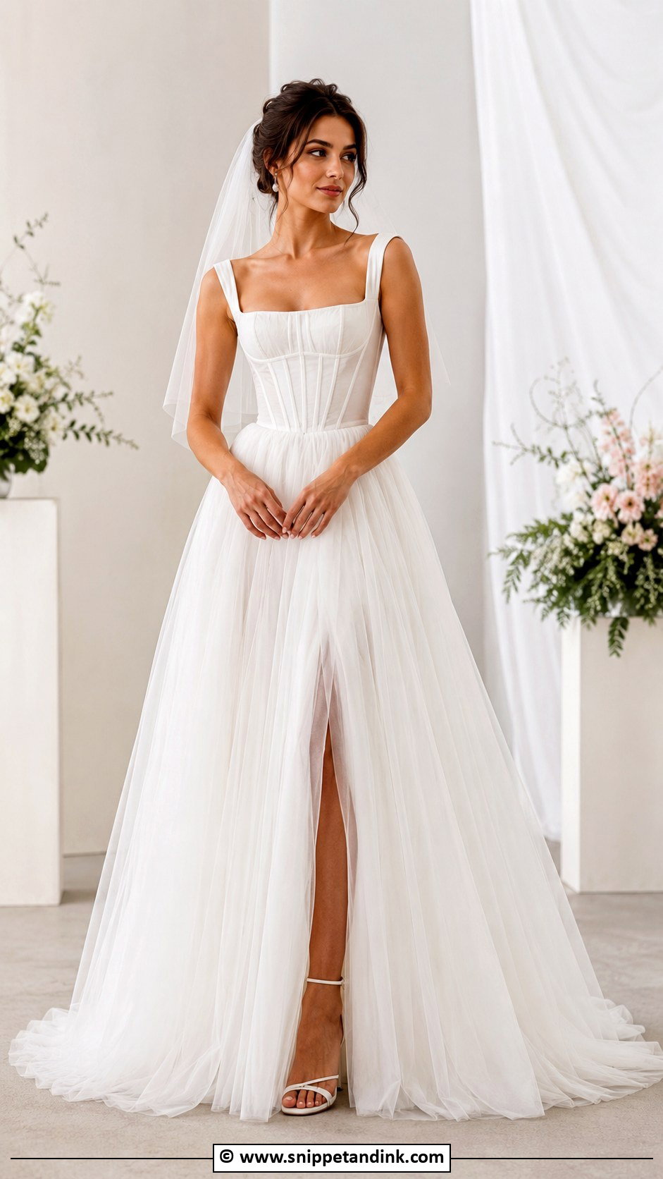 Square Neck Corset Wedding Dress - Snippet and Ink - 35 Square Neck Wedding Dress Ideas