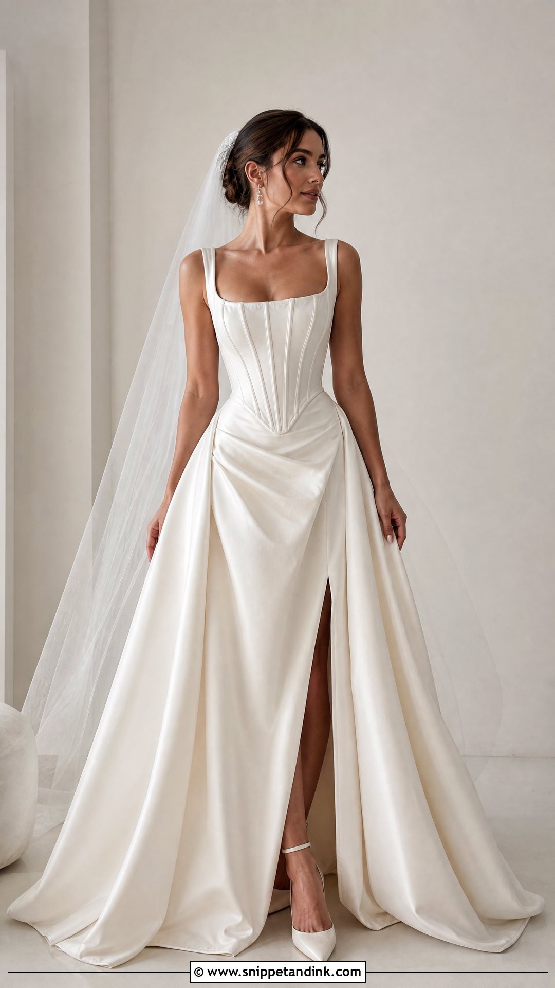 Square Neck Corset Wedding Dress - Snippet and Ink - 25 Wedding Dresses Square Neckline