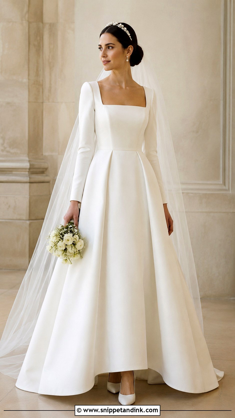Square Neck Covered Wedding Dress - Snippet and Ink - 20 Covered Wedding Dresses