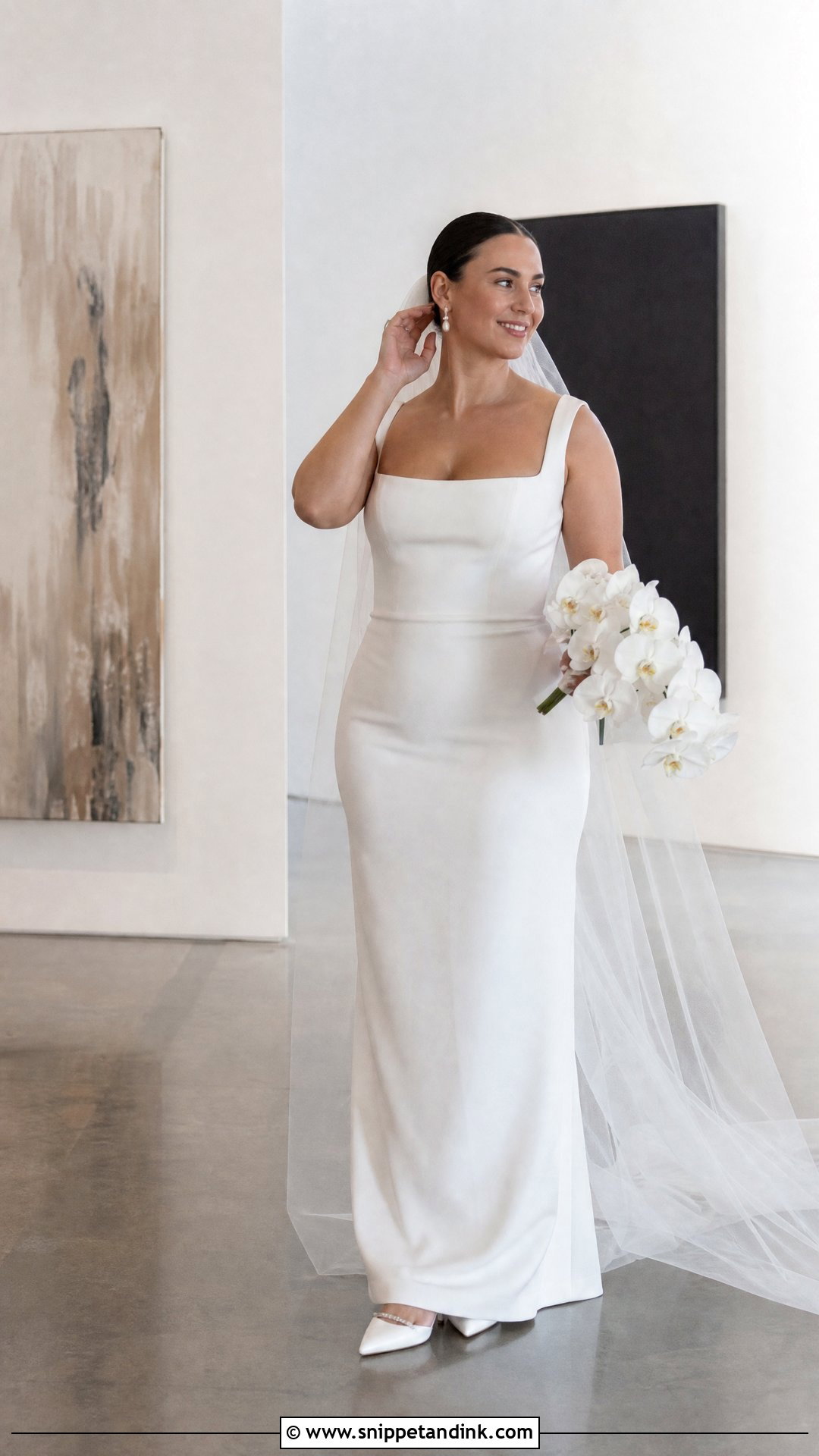 Square Neck Crepe Wedding Gown - Snippet and Ink - 20 Wedding Gown Simple Classy Ideas