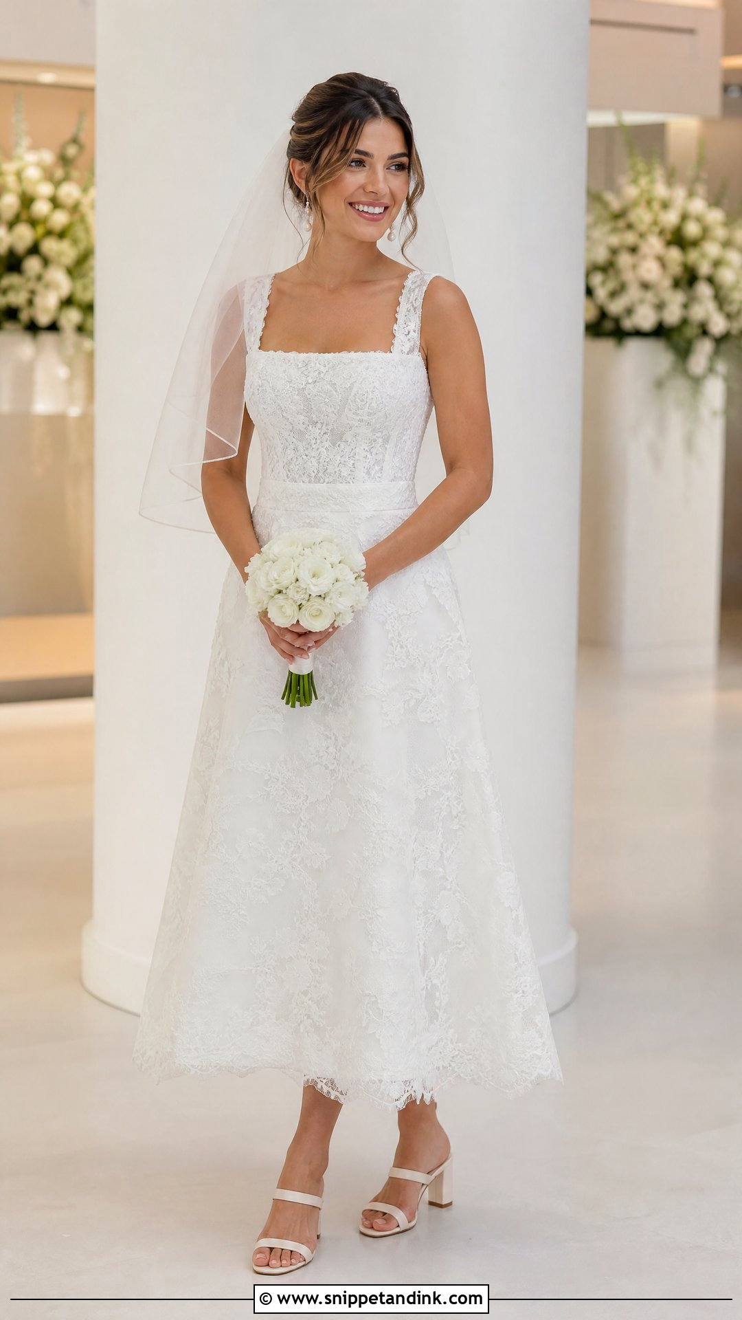 Square Neck Dantel Wedding Dress - Snippet and Ink - 20 Wedding Dresses Dantel