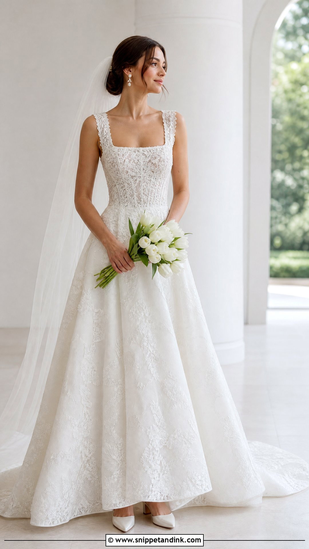 Square Neck Dantel Wedding Dress - Snippet and Ink - 20 Wedding Dress Dantel Ideas