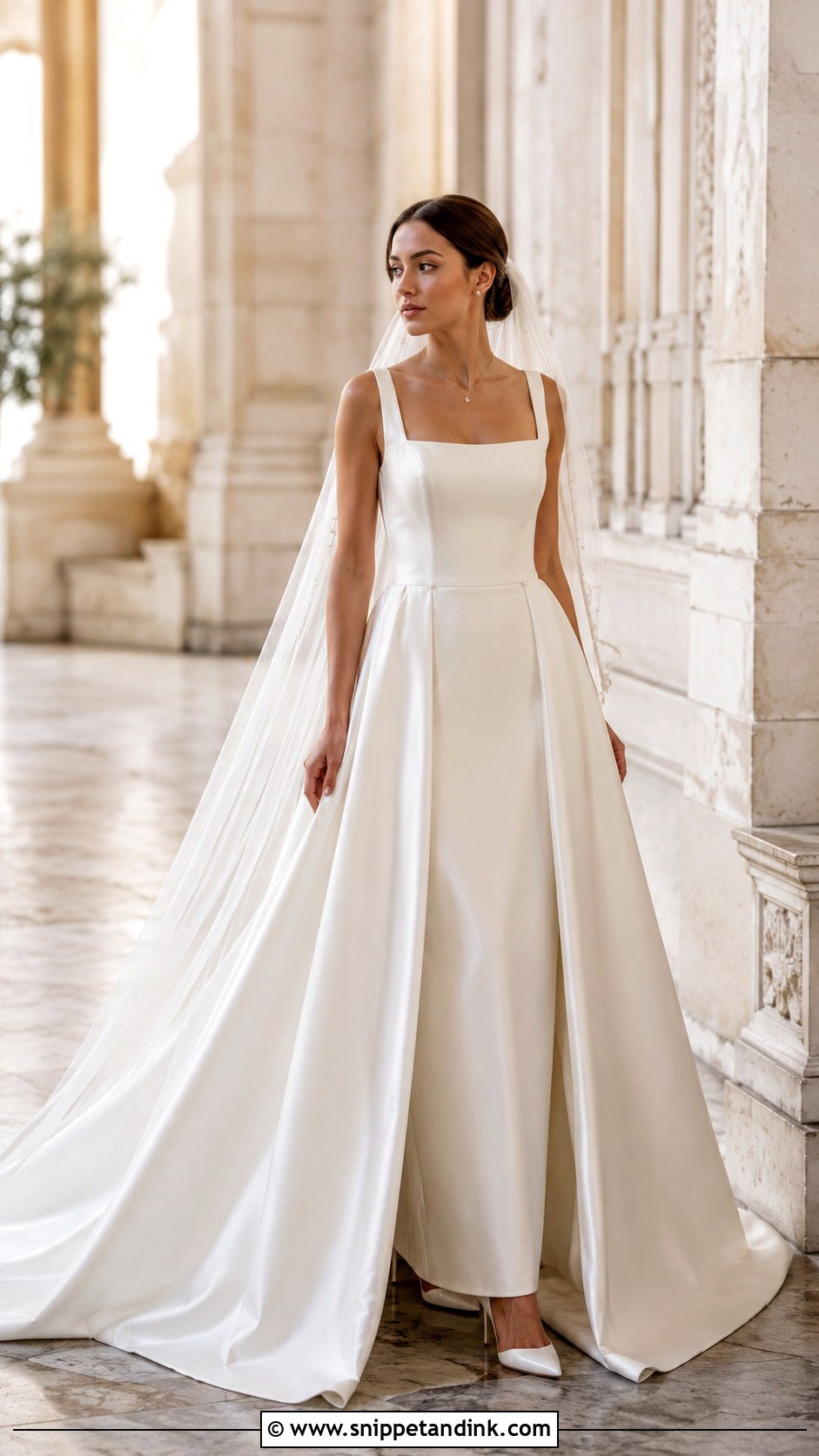 Square Neck Detachable Skirt Wedding Dress - Snippet and Ink - 20 Detachable Skirt Wedding Dresses