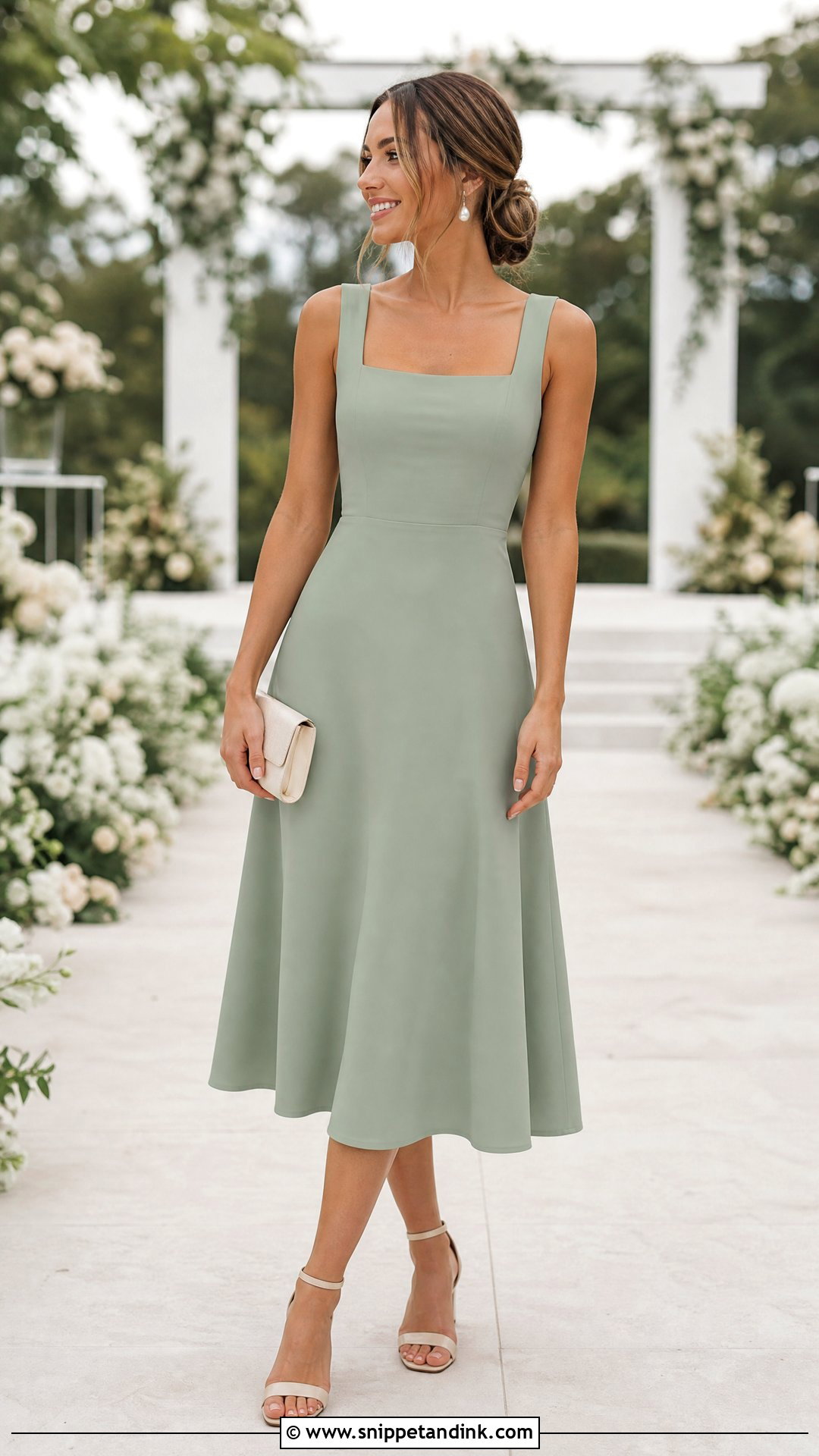 Square Neck Dress Wedding Outfit - Snippet and Ink - 25 Wedding Wear Dresses for Women