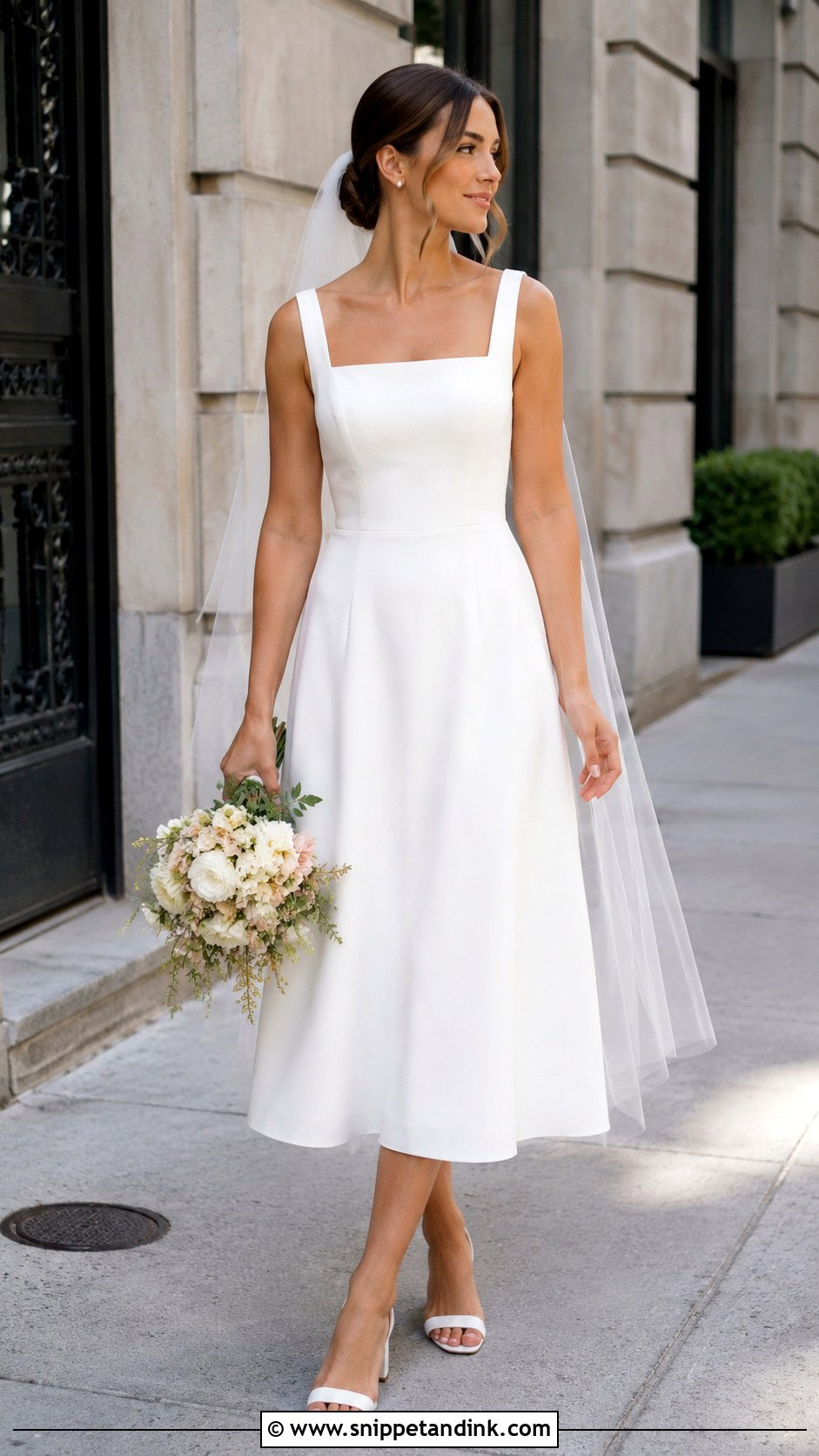 Square Neck Elopement Dress - Snippet and Ink - 30 Simple Elopement Dress Ideas