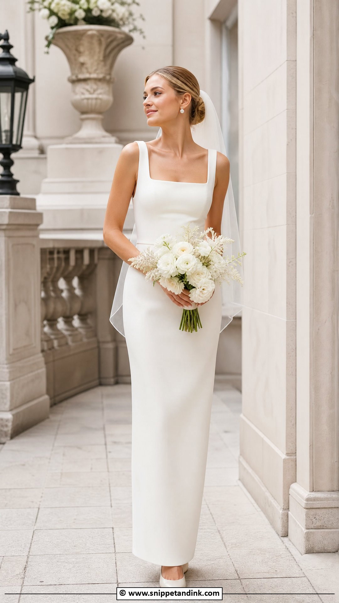 Square Neck Elopement Dress - Snippet and Ink - 35 Elopement Dress Ideas