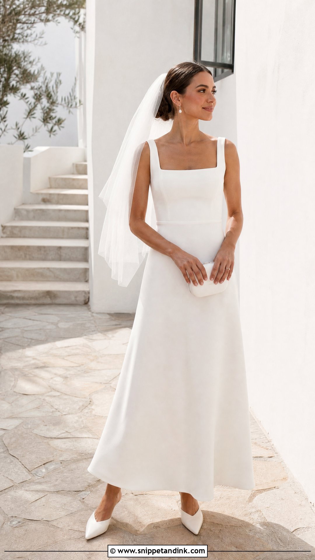 Square Neck Elopement Wedding Dress - Snippet and Ink - 20 Simple Elopement Wedding Dress Ideas
