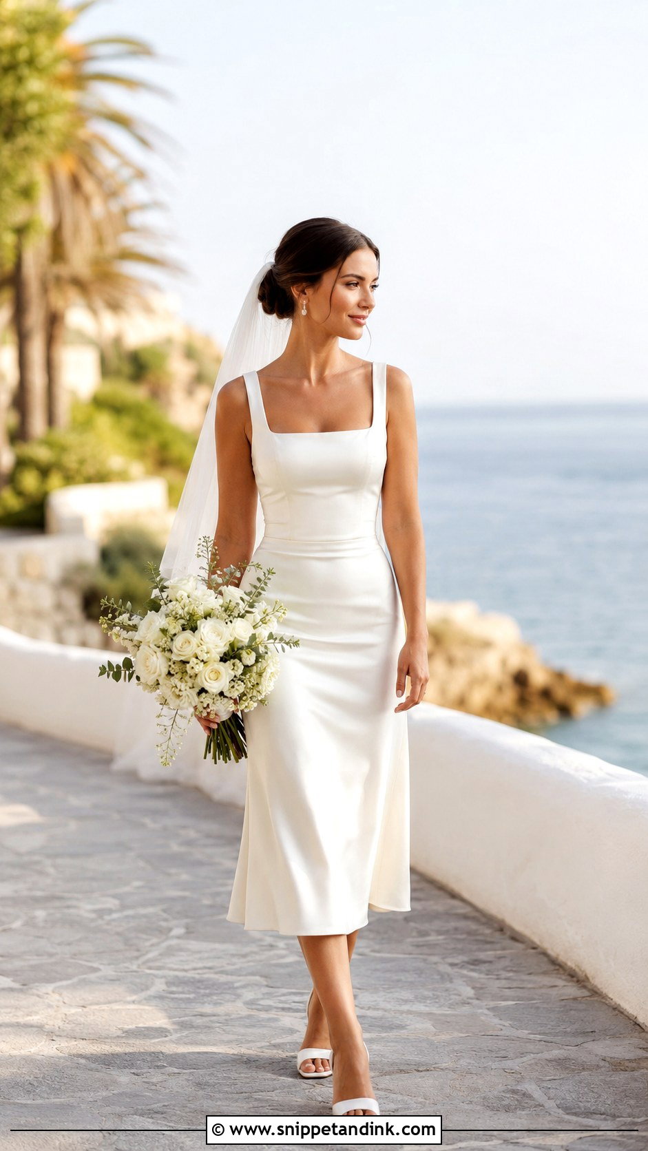 Square Neck Elopement Wedding Dress - Snippet and Ink - 30 Elopement Wedding Dresses
