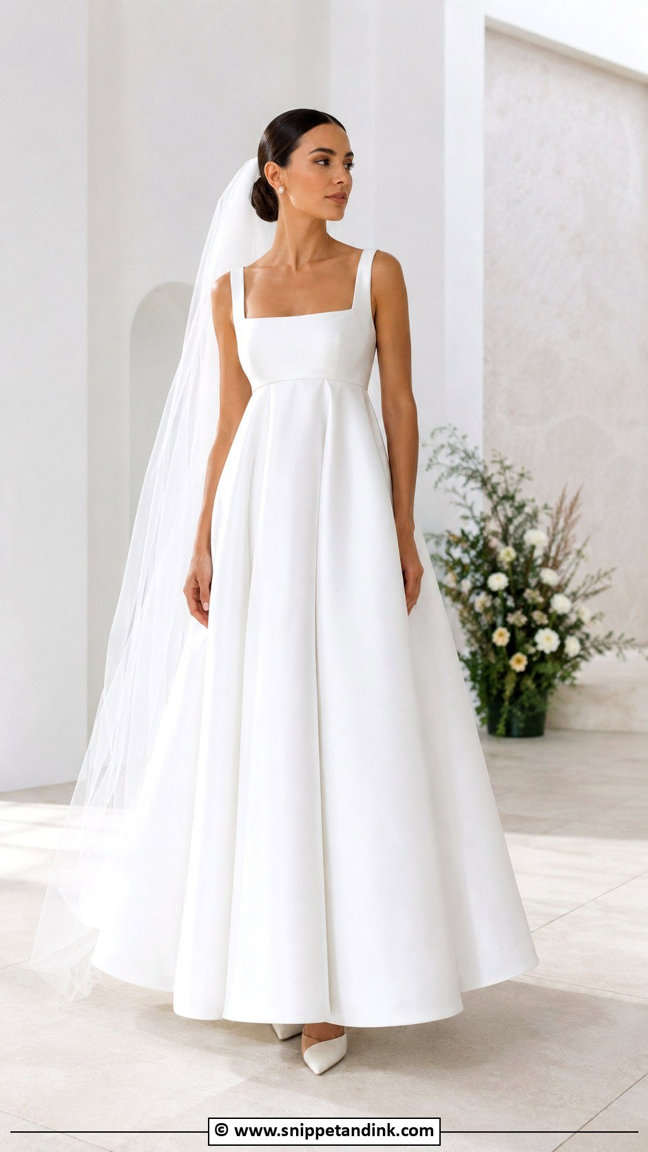 Square Neck Empire Waist Wedding Dress - Snippet and Ink - 30 Empire Waist Wedding Dress Ideas