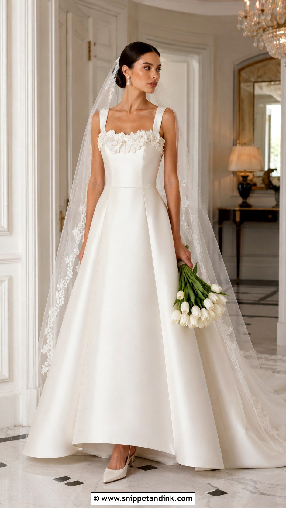 Square Neck Evangeline Wedding Dress - Snippet and Ink - 20 Evangeline Wedding Dress Ideas