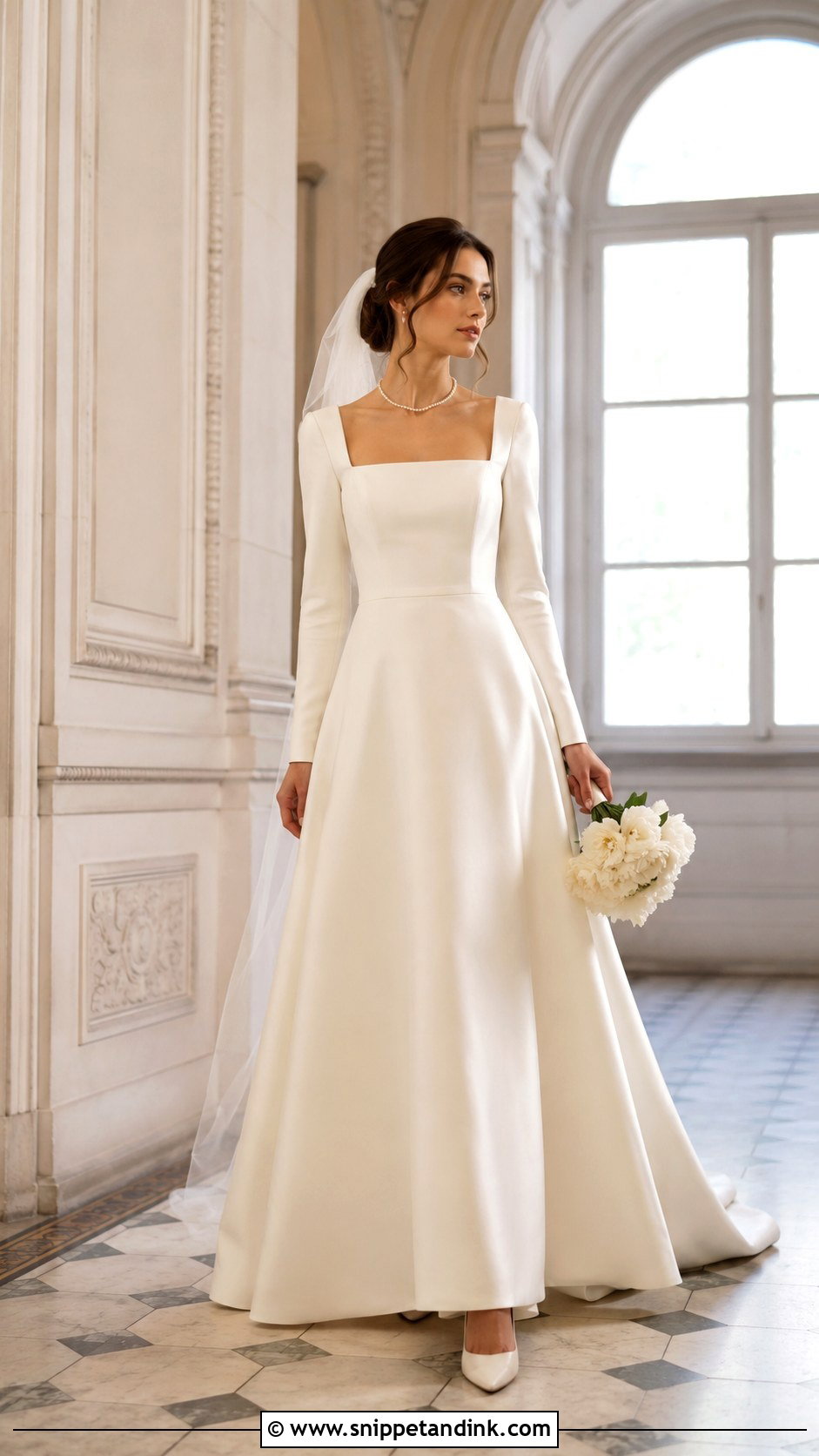 Square Neck Fall Wedding Gown - Snippet and Ink - 20 Fall Wedding Gowns